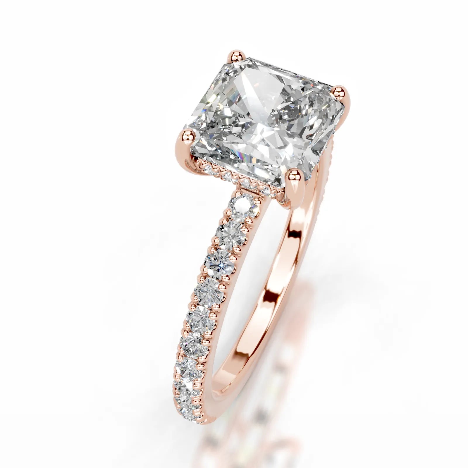 Lucy Lab Grown Diamond Ring Square Radiant -14K Rose Gold