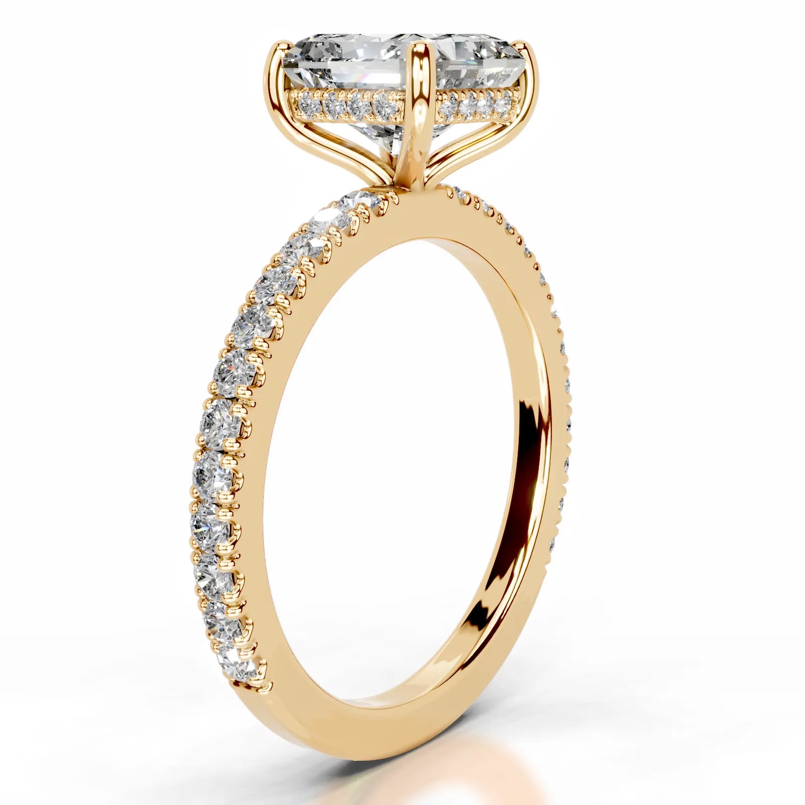 Lucy Lab Grown Diamond Ring Square Radiant -18K Yellow Gold