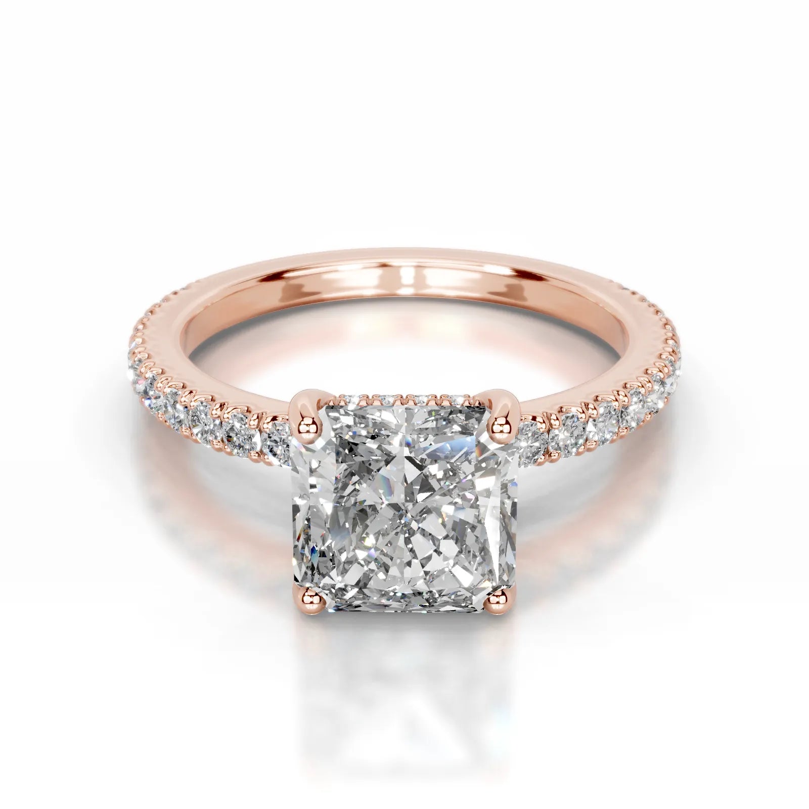 Lucy Lab Grown Diamond Ring Square Radiant -14K Rose Gold