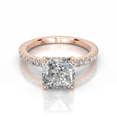 Lucy Lab Grown Diamond Ring Square Radiant -14K Rose Gold