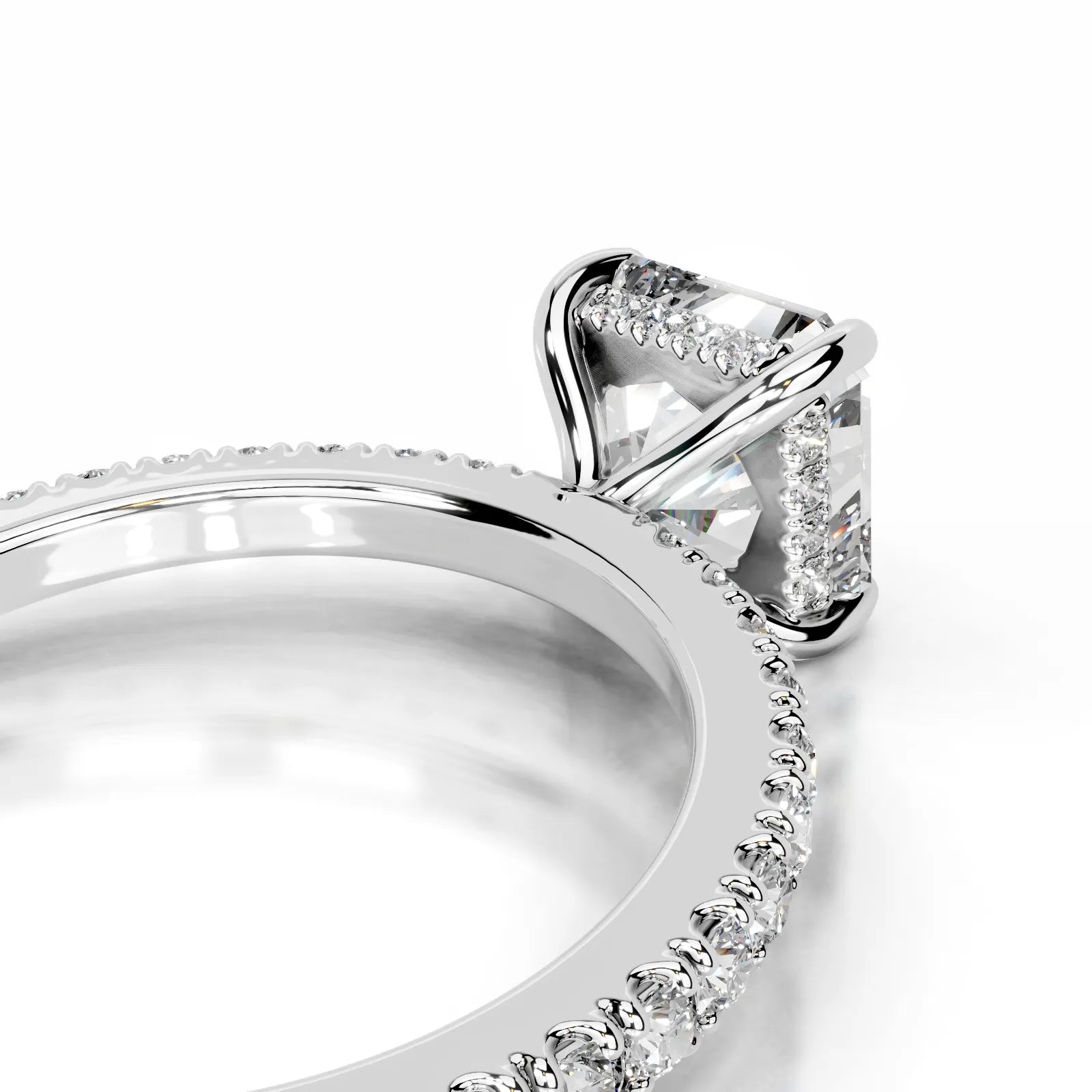 Lucy Lab Grown Diamond Ring Square Radiant -14K White Gold