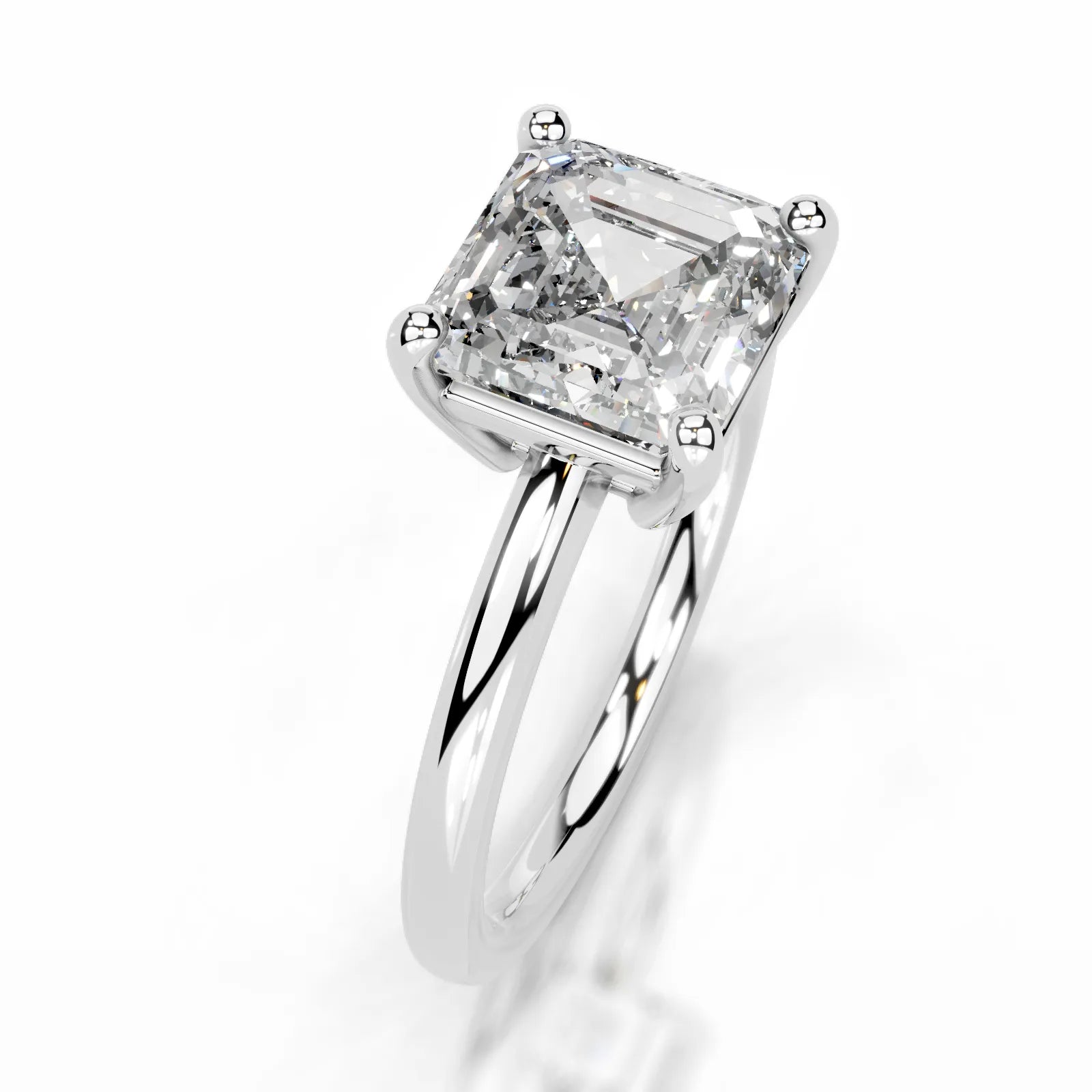 Adaline Lab Grown Diamond Ring Asscher -14K White Gold