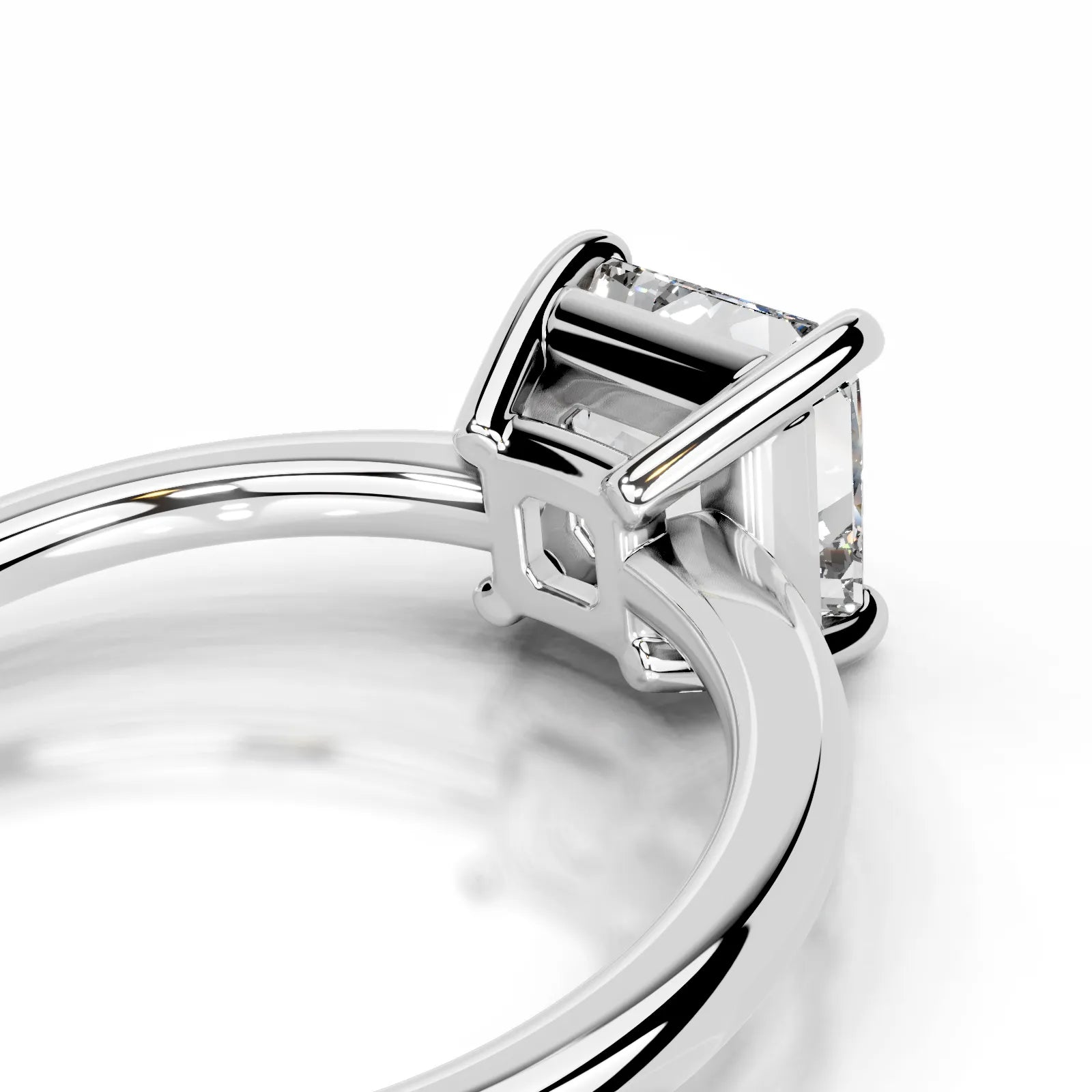 Adaline Lab Grown Diamond Ring Asscher -14K White Gold