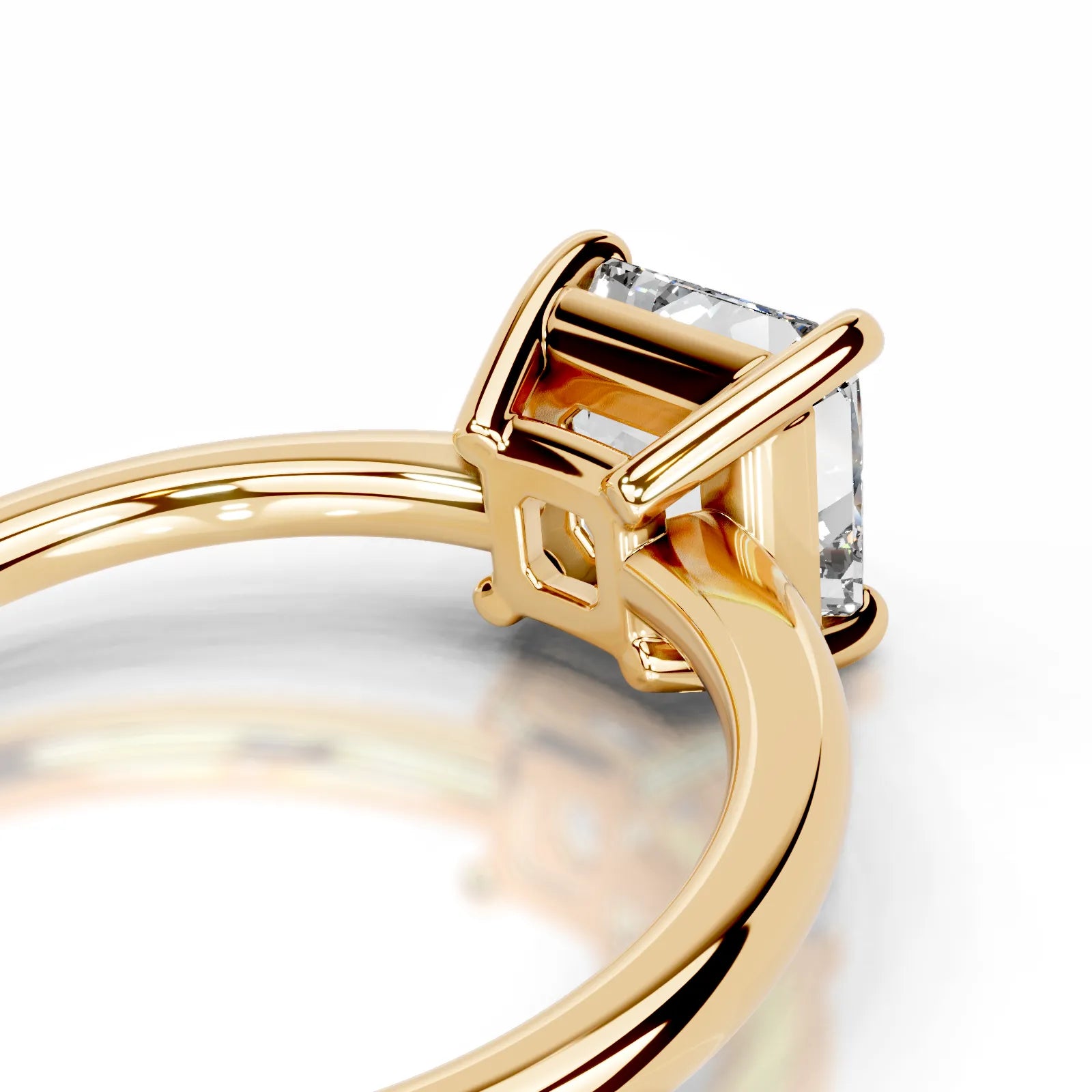 Adaline Lab Grown Diamond Ring Asscher -18K Yellow Gold