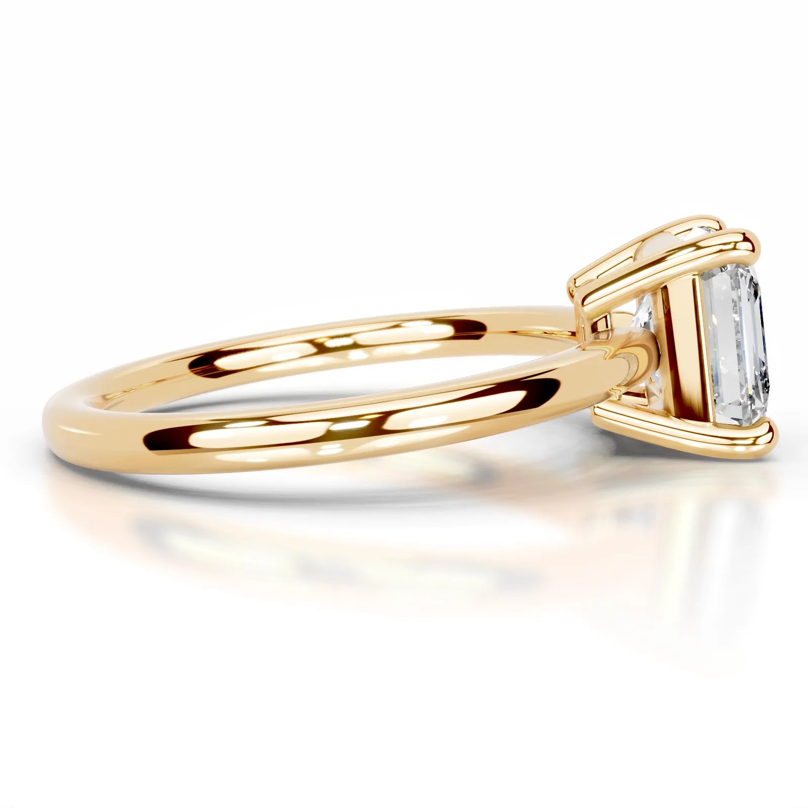 Adaline Lab Grown Diamond Ring Asscher -18K Yellow Gold