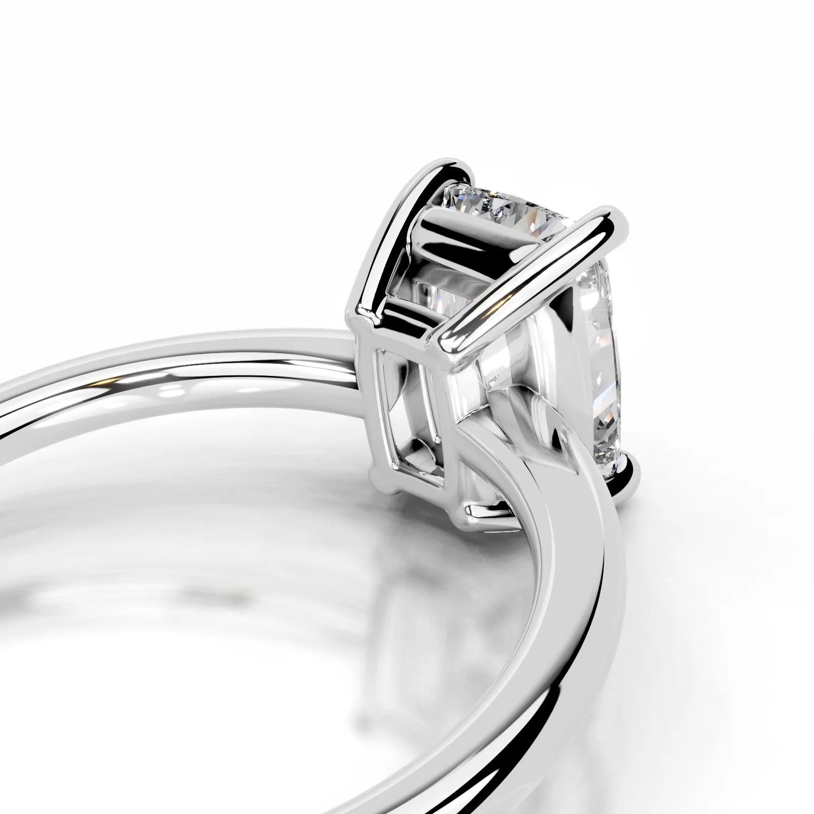 Adaline Lab Grown Diamond Ring Elongated Cushion -14K White Gold