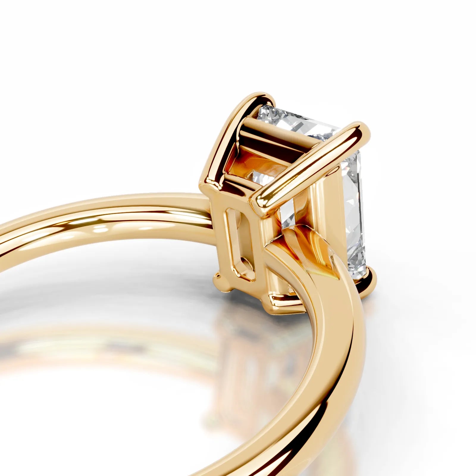 Adaline Lab Grown Diamond Ring Elongated Radiant -18K Yellow Gold