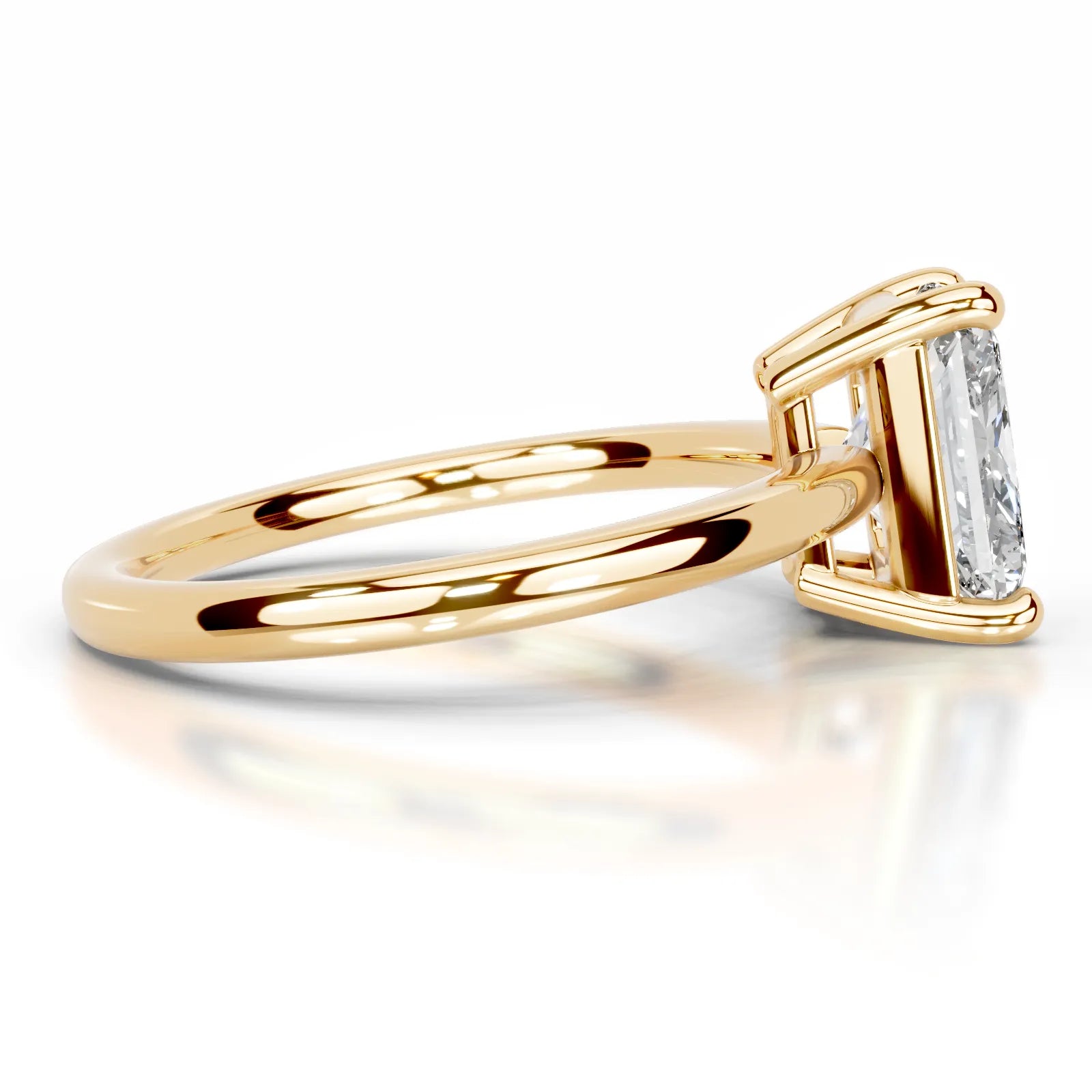 Adaline Lab Grown Diamond Ring Elongated Radiant -18K Yellow Gold