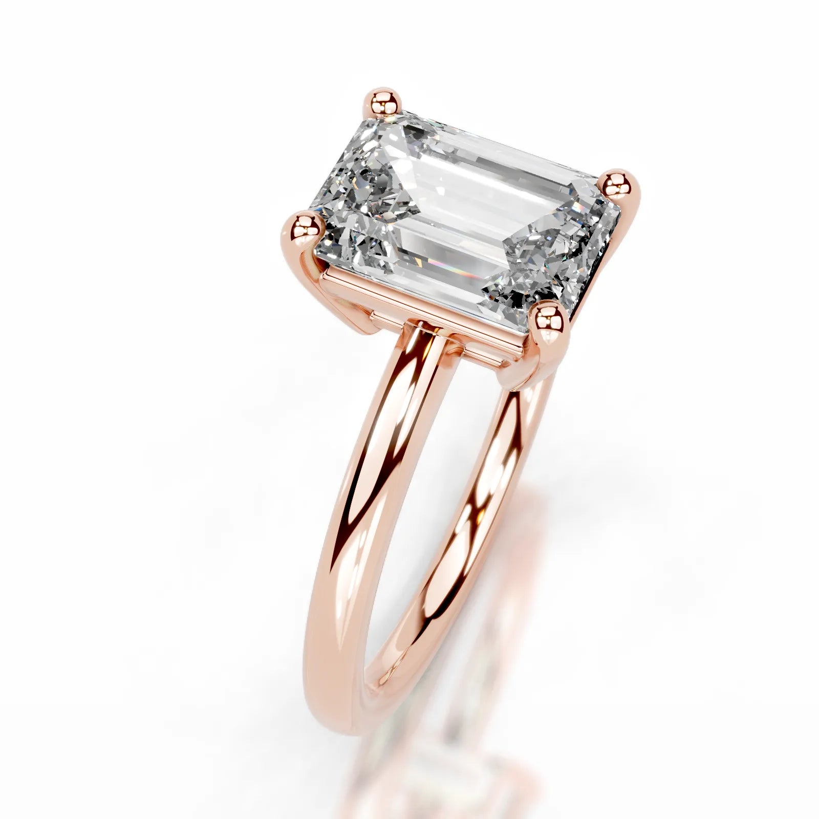 Adaline Lab Grown Diamond Ring Emerald -14K Rose Gold