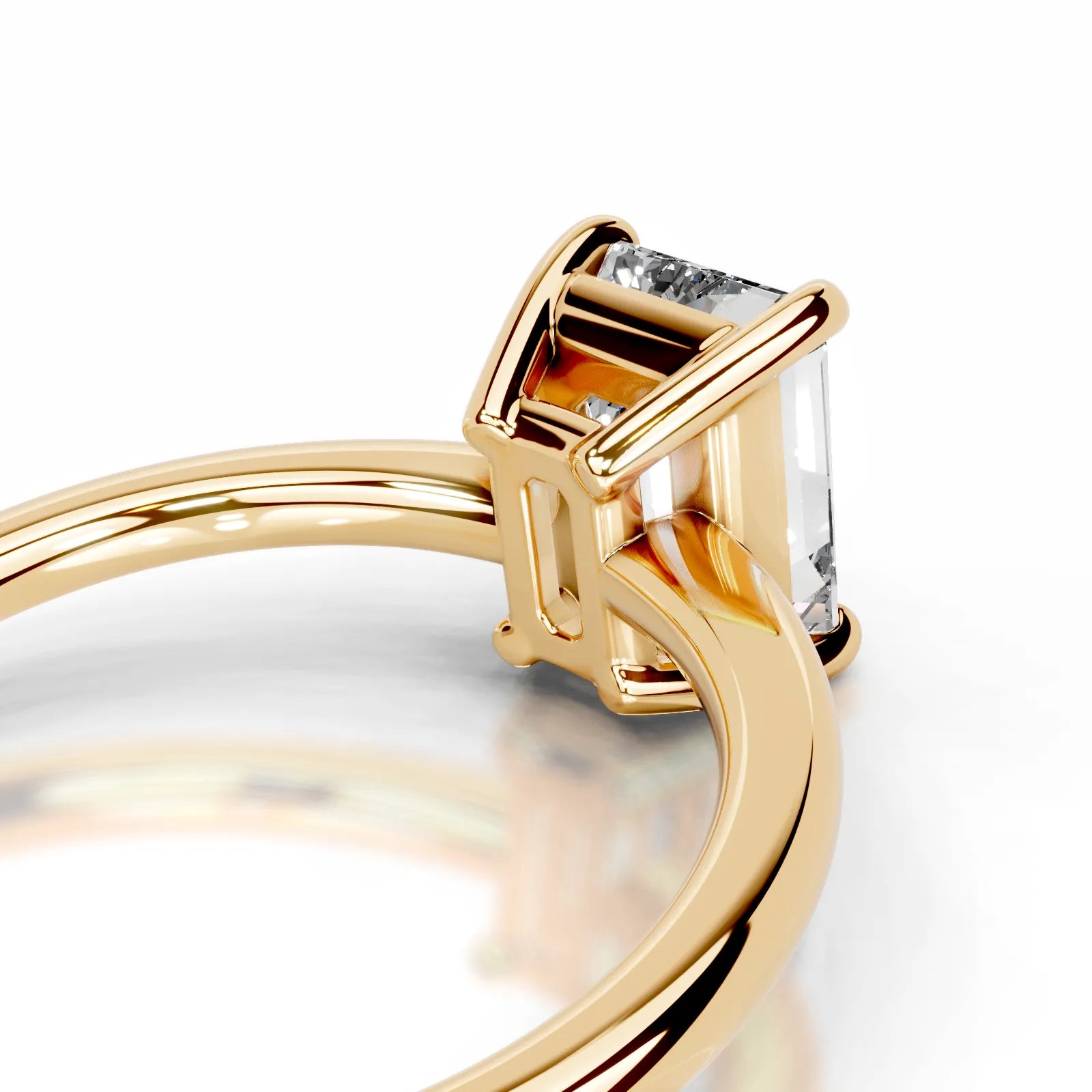 Adaline Lab Grown Diamond Ring Emerald -18K Yellow Gold