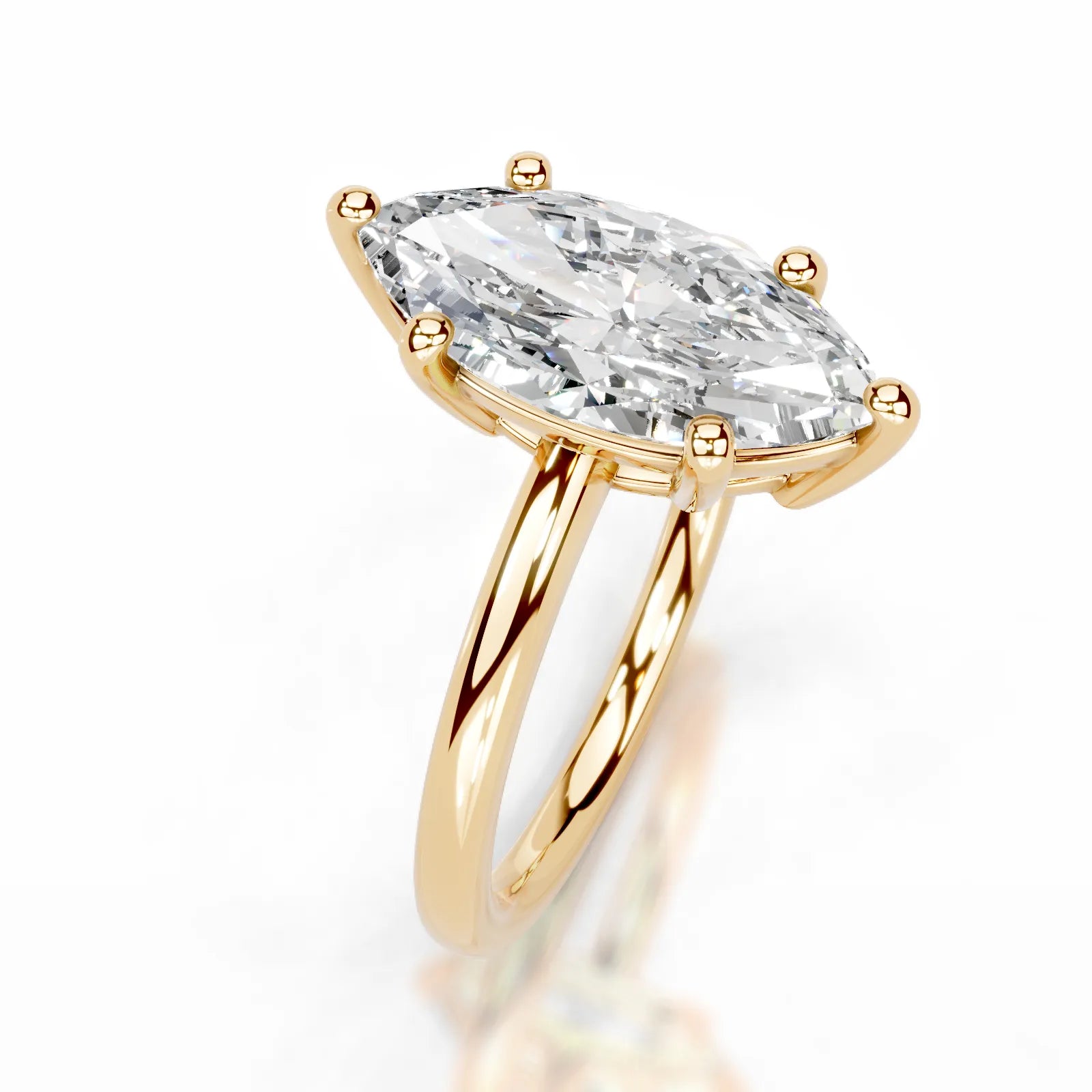 Adaline Lab Grown Diamond Ring Marquise -18K Yellow Gold