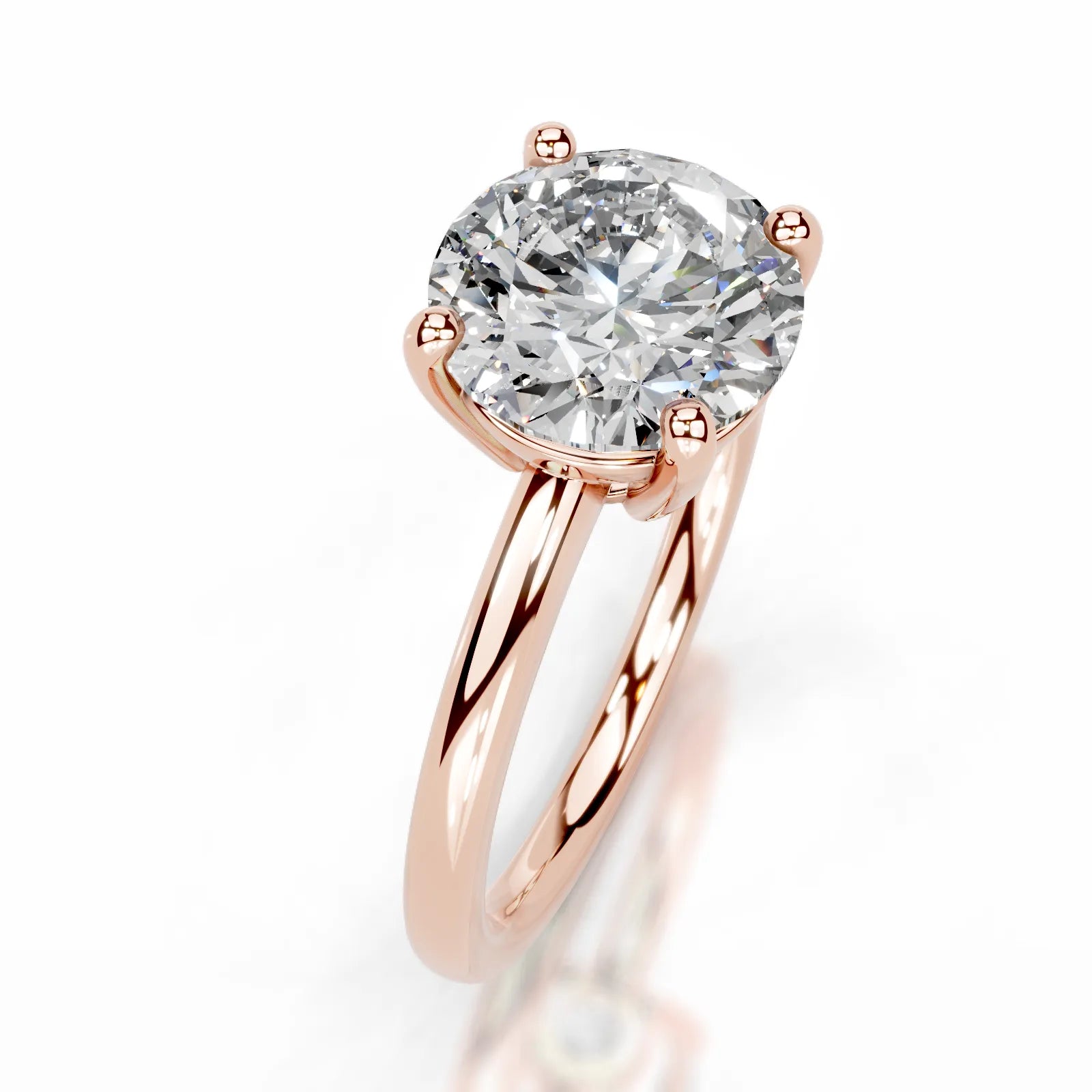 Adaline Lab Grown Diamond Ring Round -14K Rose Gold
