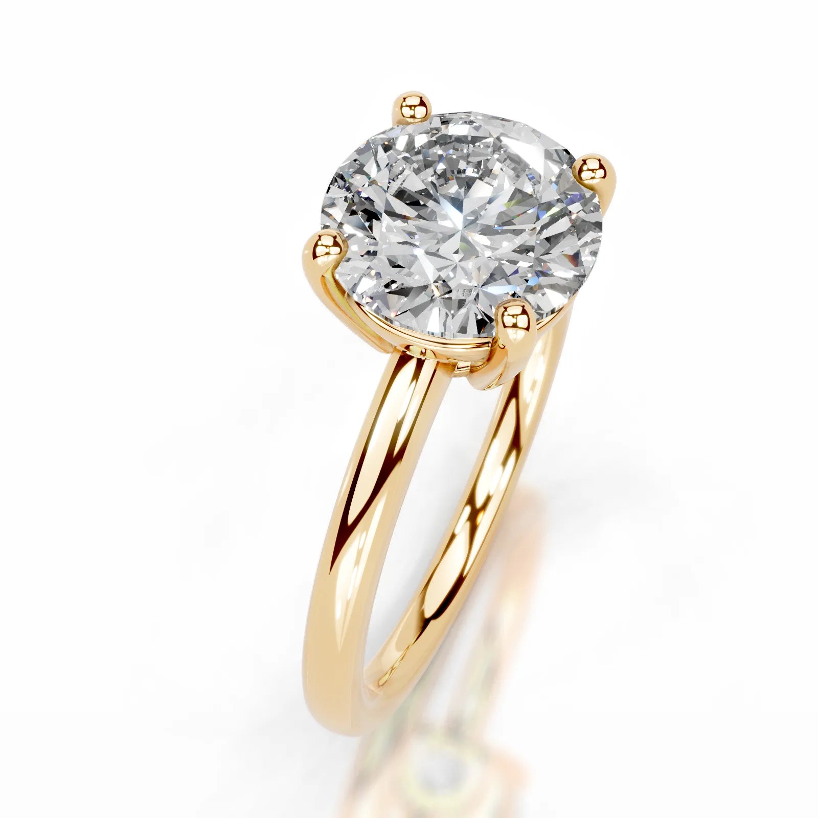 Adaline Lab Grown Diamond Ring Round -18K Yellow Gold