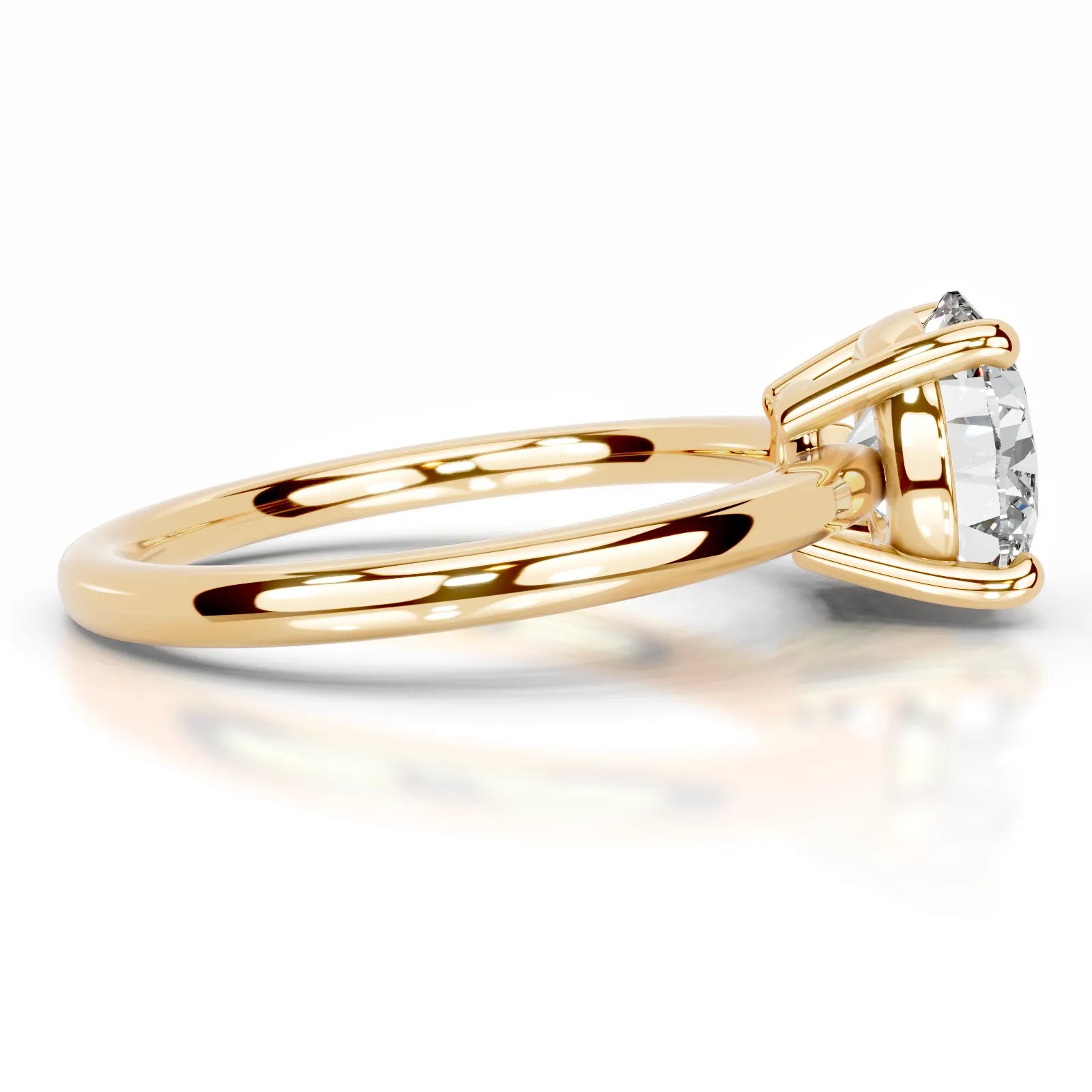Adaline Lab Grown Diamond Ring Round -18K Yellow Gold
