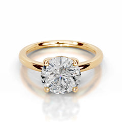 Adaline Lab Grown Diamond Ring Round -18K Yellow Gold