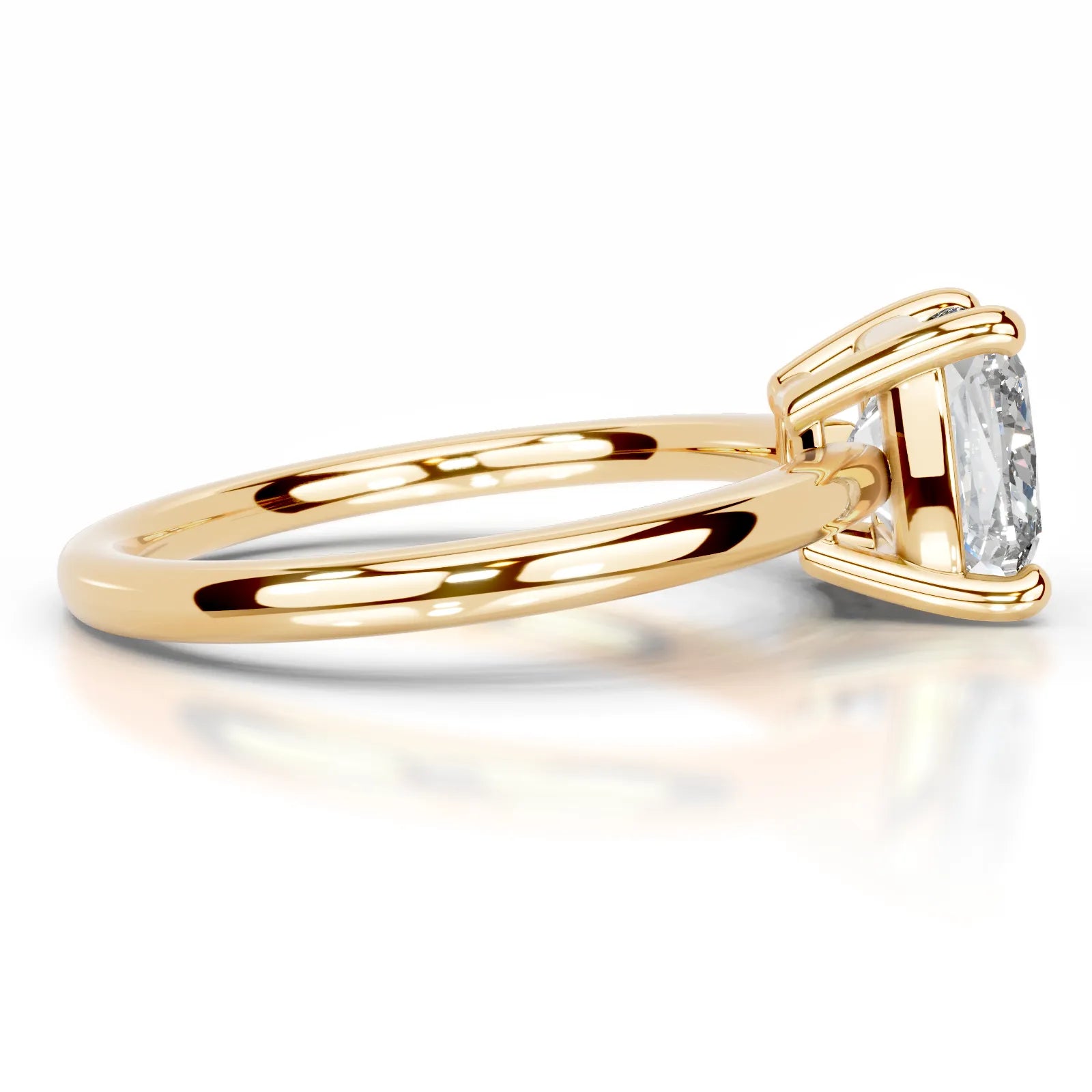 Adaline Lab Grown Diamond Ring Square Cushion -18K Yellow Gold