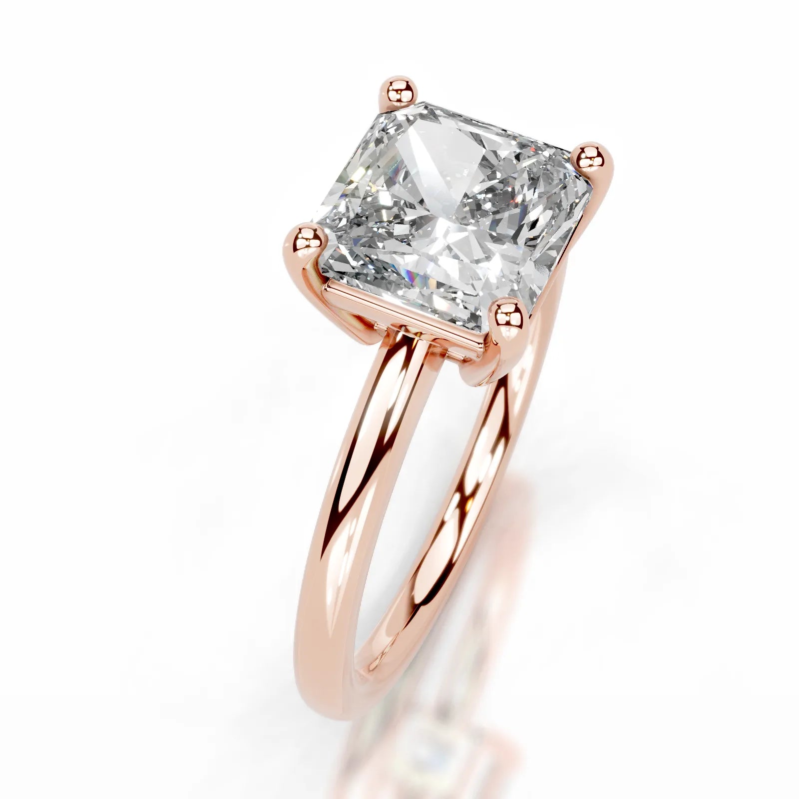 Adaline Lab Grown Diamond Ring Square Radiant -14K Rose Gold