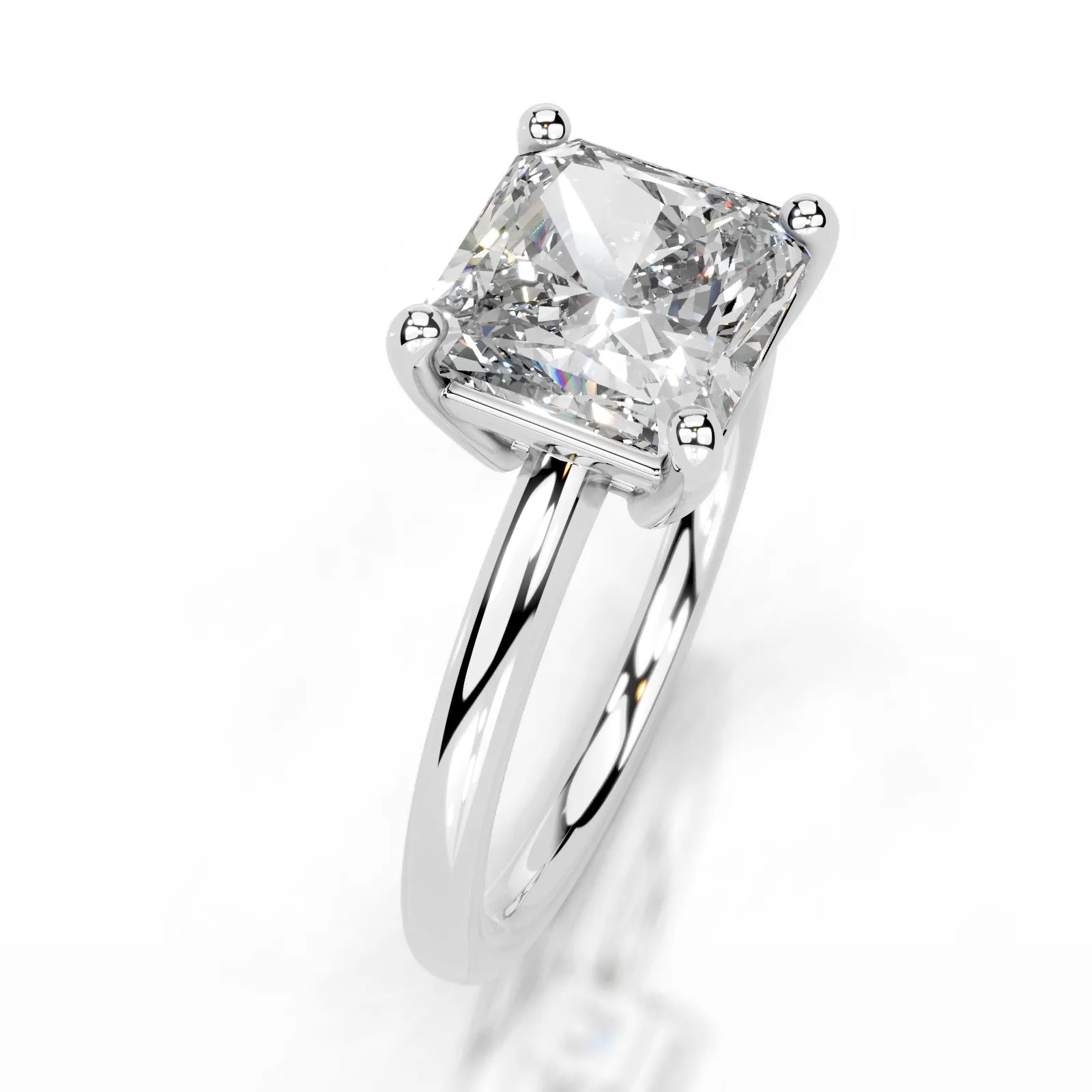 Adaline Lab Grown Diamond Ring Square Radiant -14K White Gold