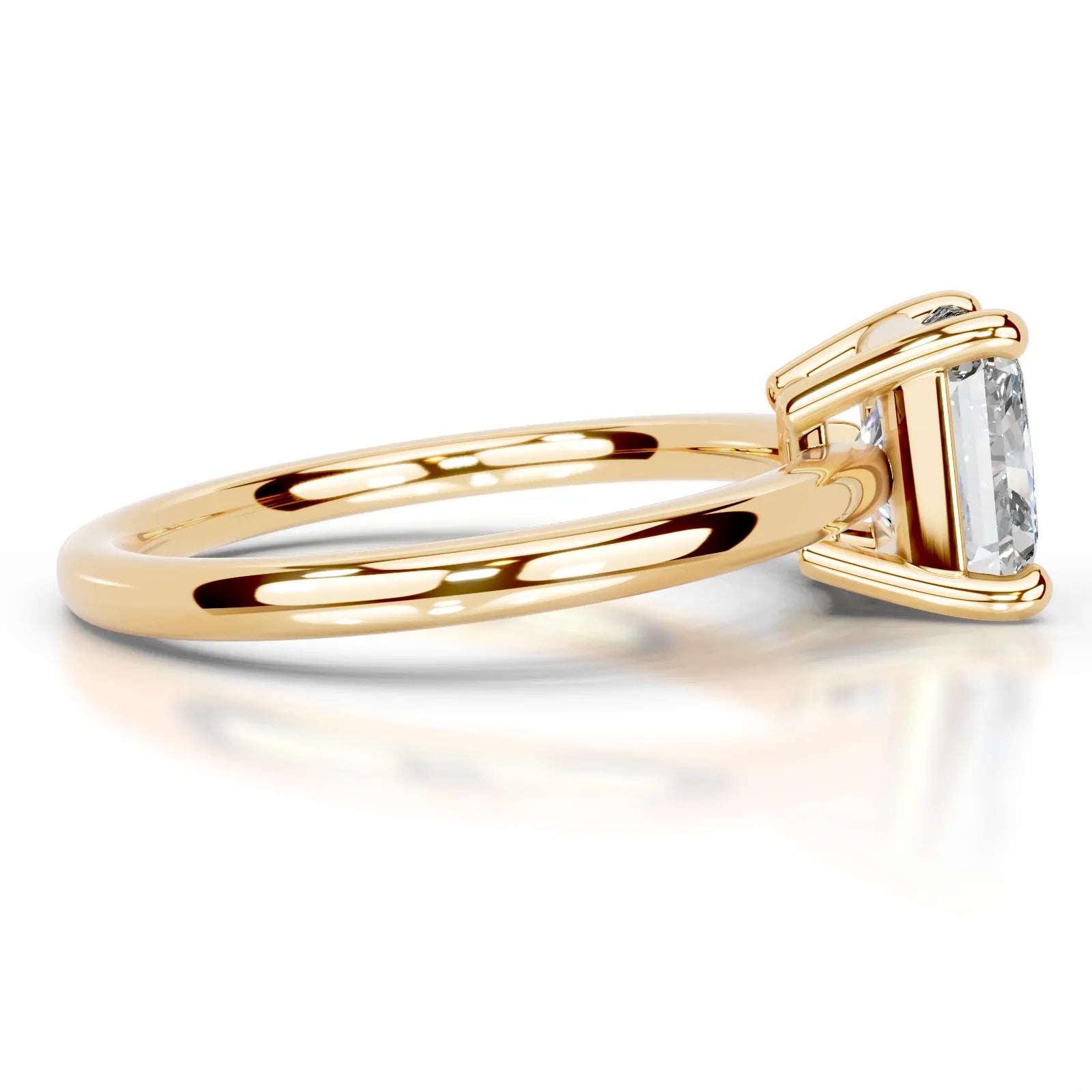 Adaline Lab Grown Diamond Ring Square Radiant -18K Yellow Gold