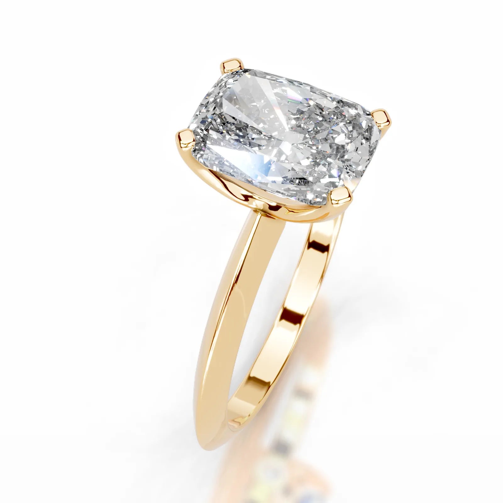 Alexis Lab Grown Diamond Ring Elongated Cushion -18K Yellow Gold