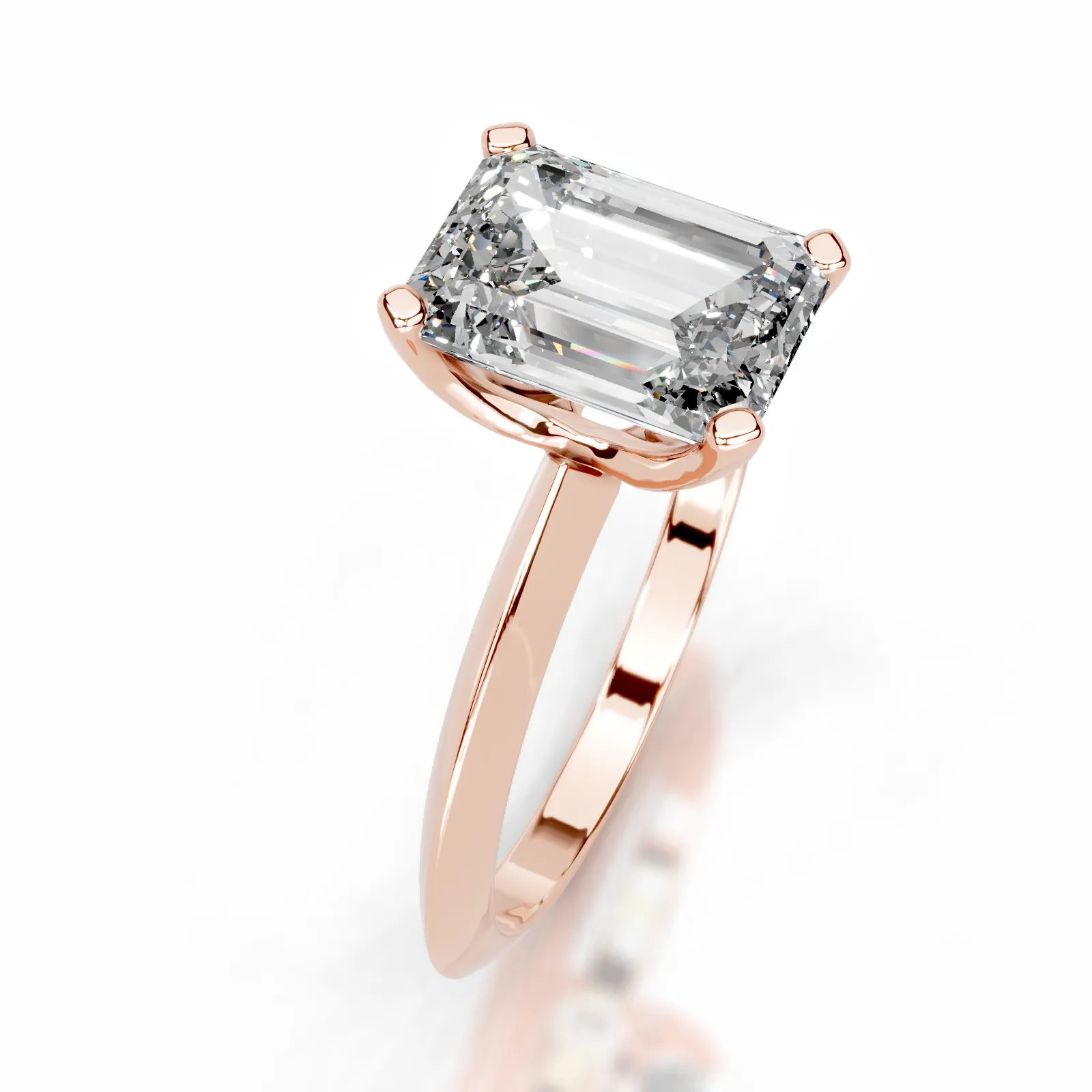 Alexis Lab Grown Diamond Ring Emerald -14K Rose Gold
