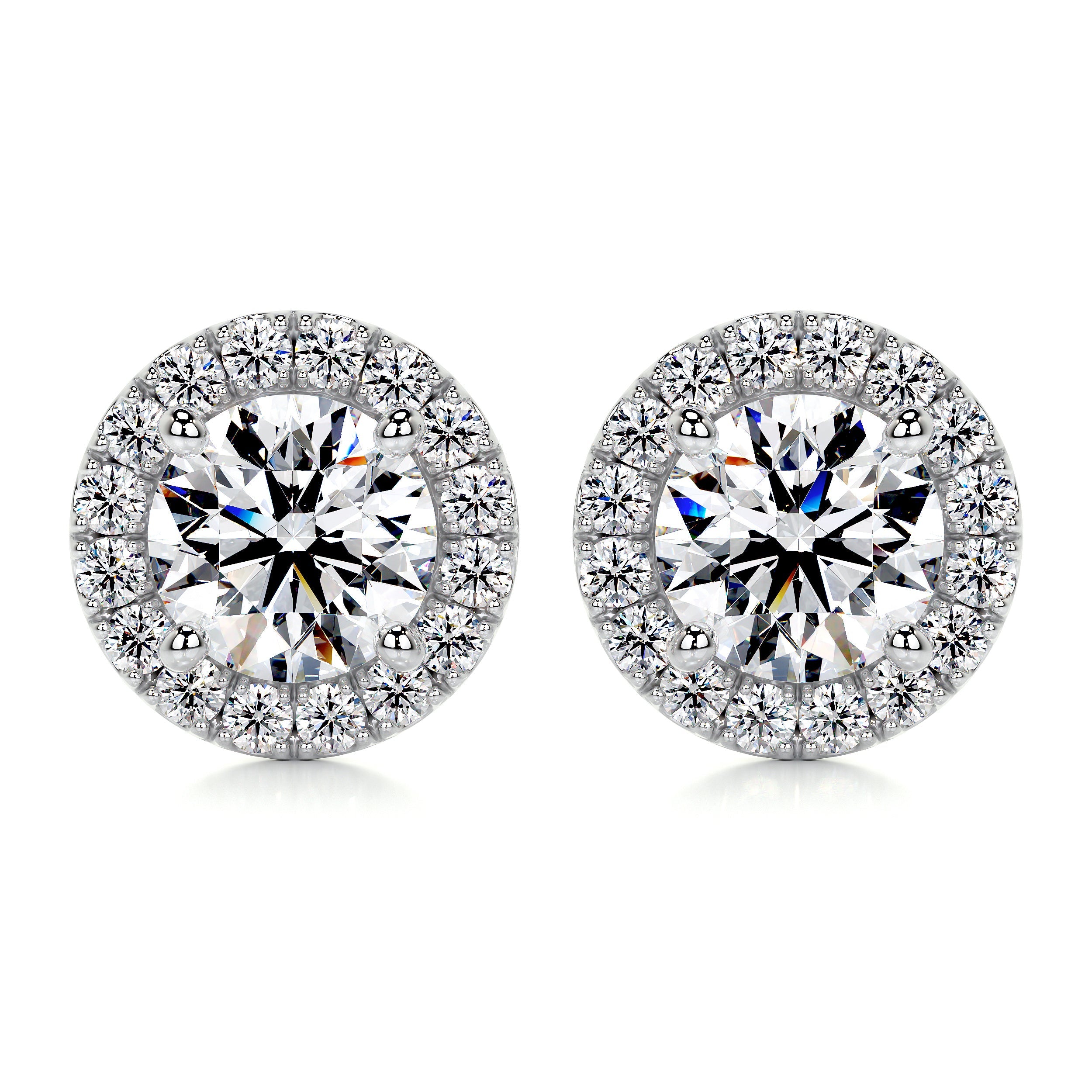 Erica Diamond Earrings   (1 Carat) -14K White Gold (RTS)