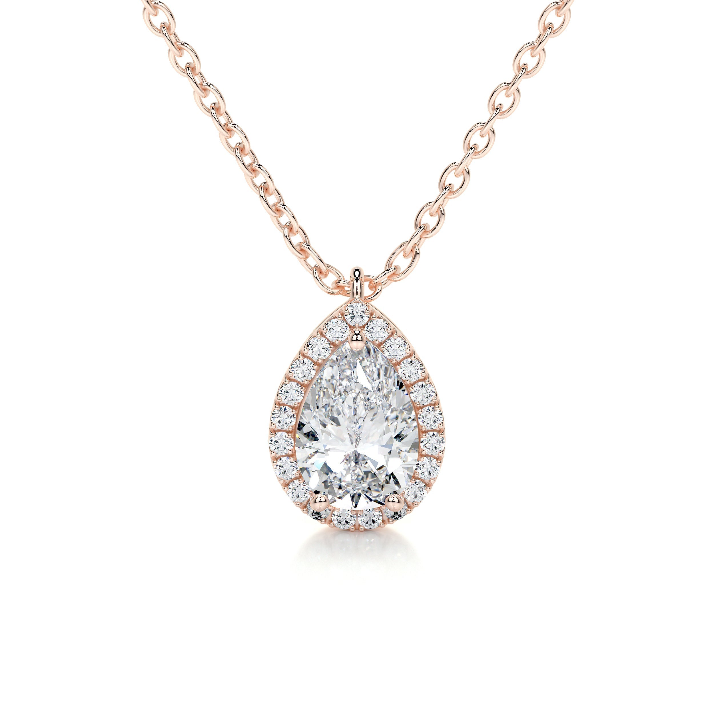 Petit Nancy Lab Grown Diamond Pendant -14K Rose Gold