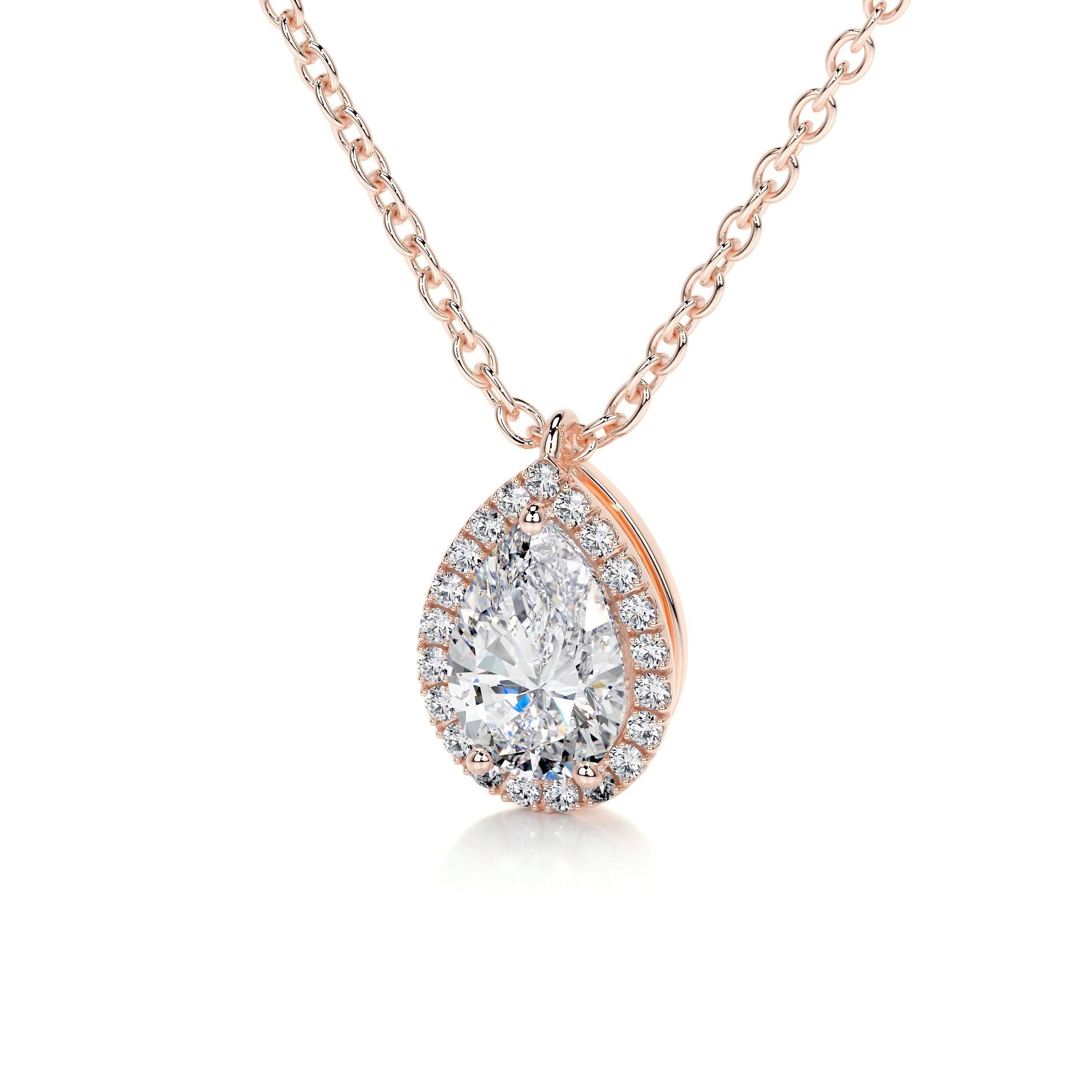 Petit Nancy Lab Grown Diamond Pendant -14K Rose Gold