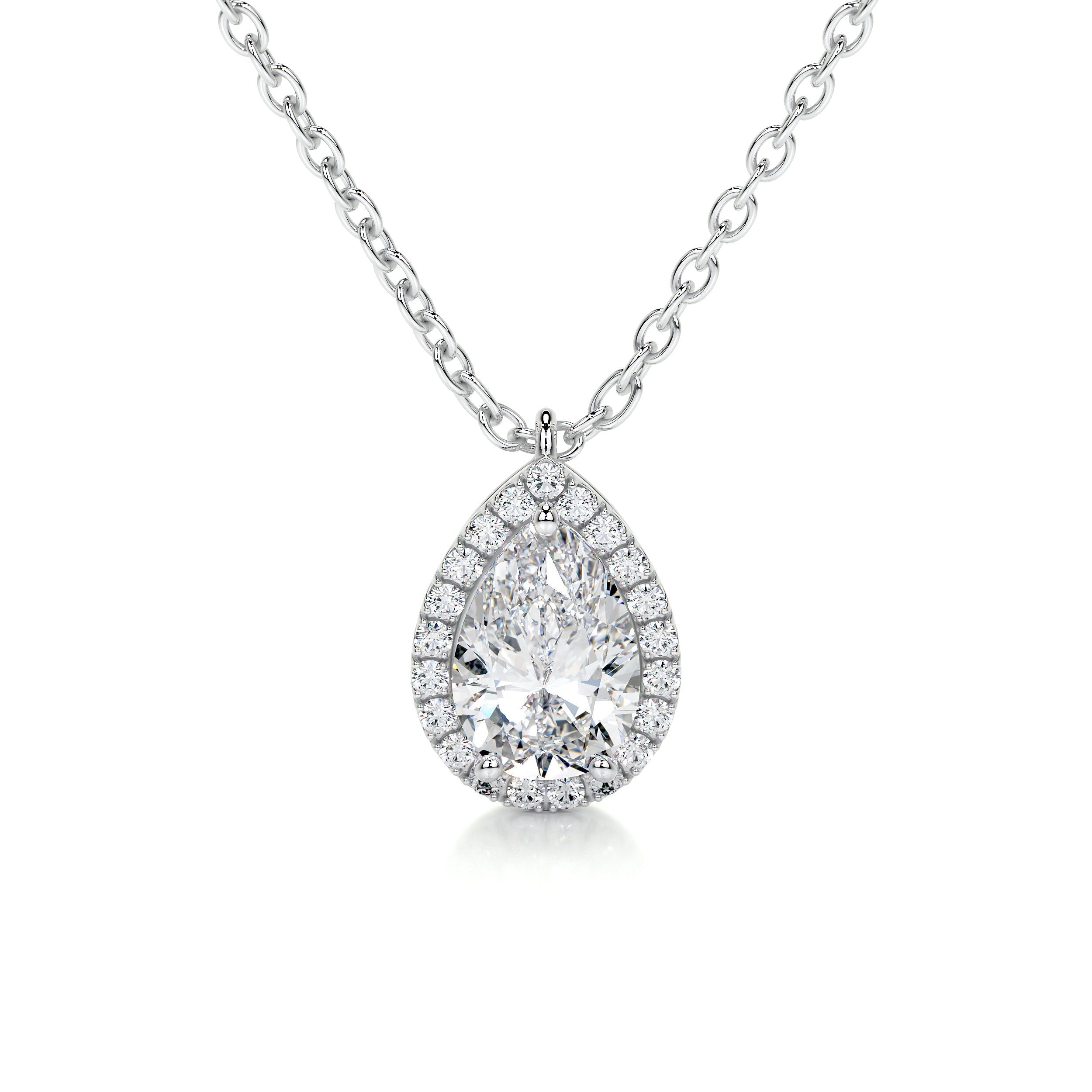 Petit Nancy Lab Grown Diamond Pendant -18K White Gold