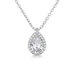 Petit Nancy Lab Grown Diamond Pendant -14K White Gold