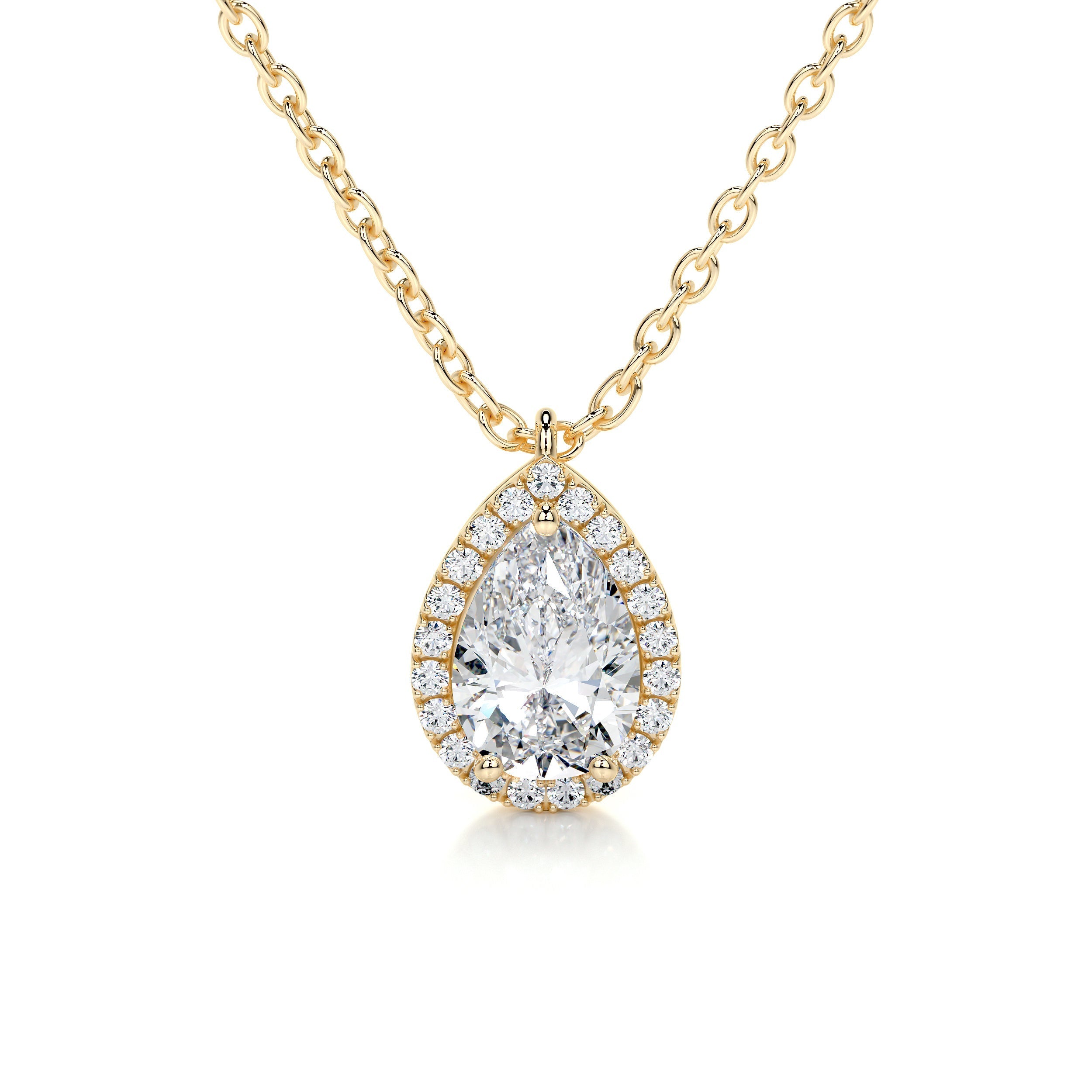 Petit Nancy Lab Grown Diamond Pendant -18K Yellow Gold