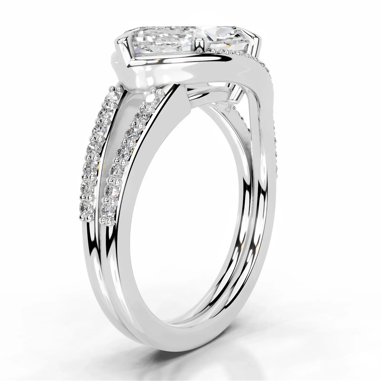 Sia Halo Lab Grown Ring Engagement Ring Marquise - 14K White Gold