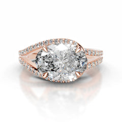 Sia Halo Lab Grown Ring Engagement Ring Oval - 14K Rose Gold