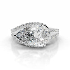 Sia Halo Lab Grown Ring Engagement Ring Pear - Platinum