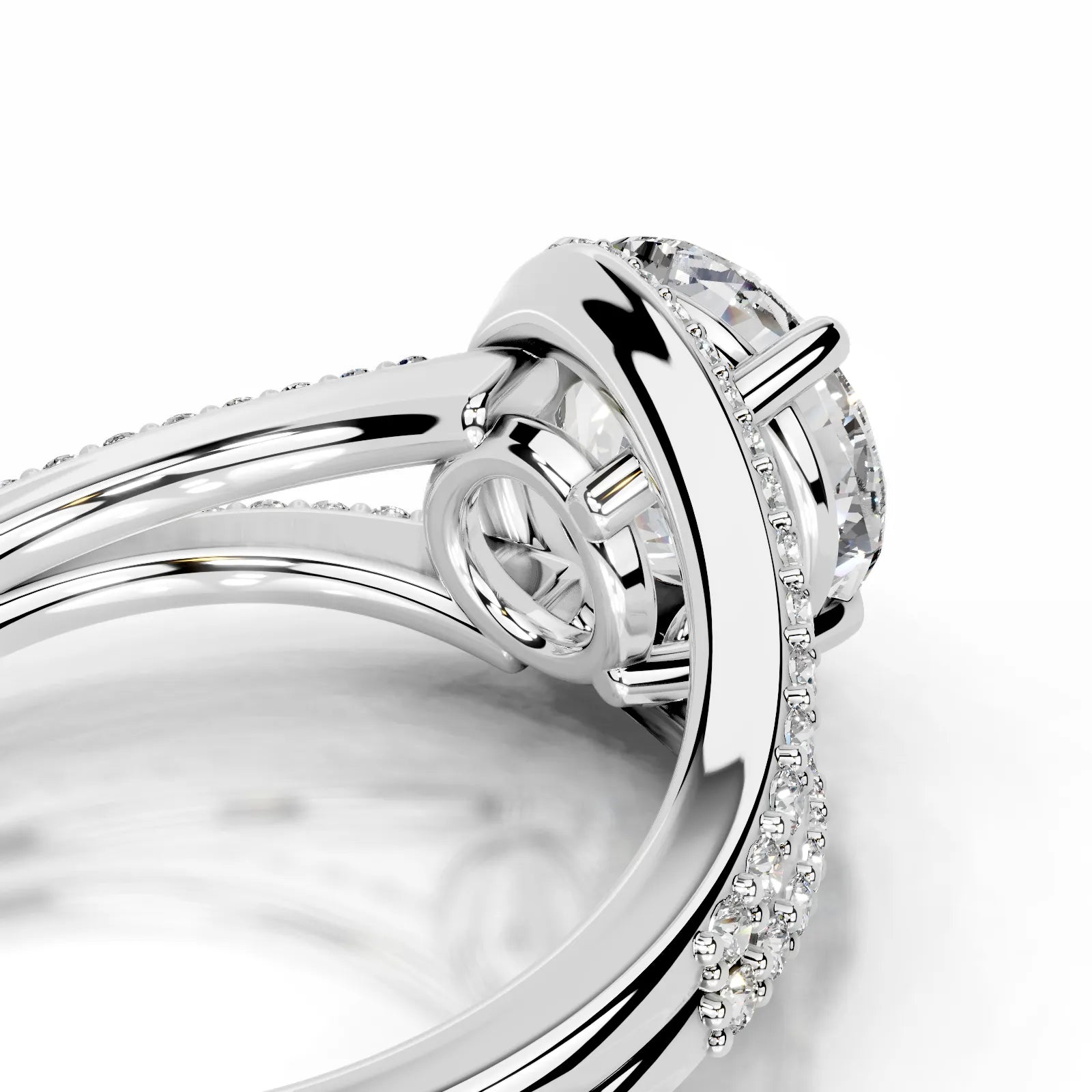 Sia Halo Lab Grown Ring Engagement Ring Round - 14K White Gold