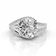 Sia Halo Lab Grown Ring Engagement Ring Round - 14K White Gold