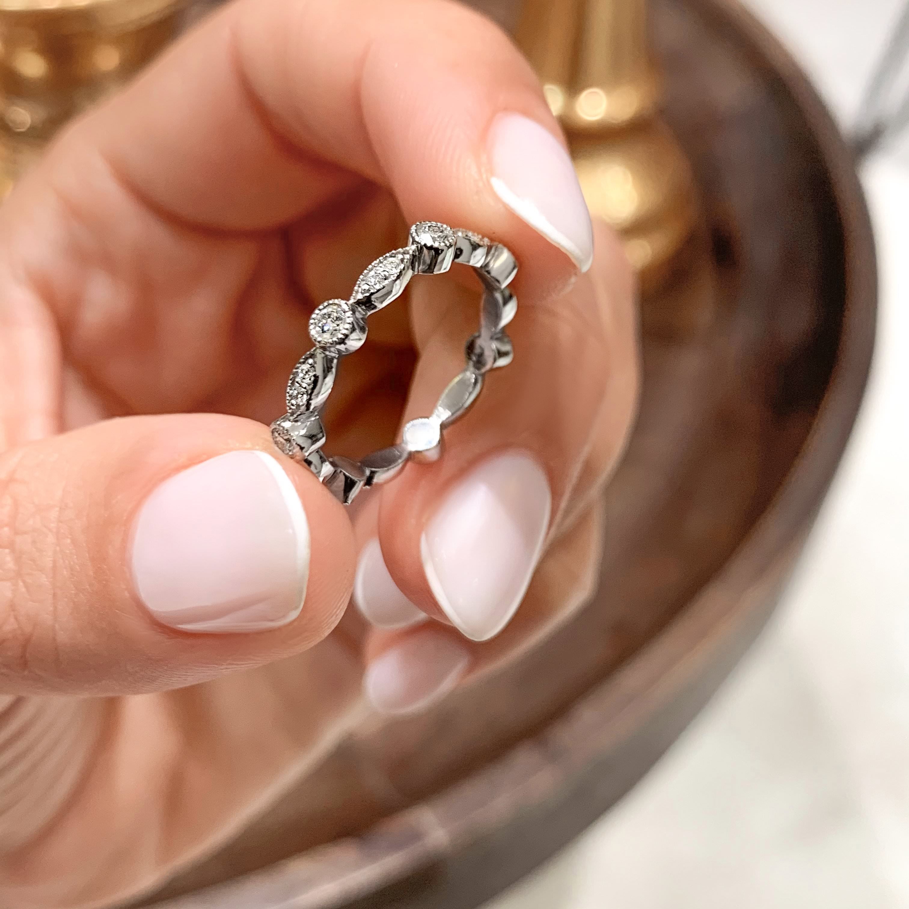 Amelia Eternity Wedding Ring   (0.5 Carat) -18K White Gold (RTS)