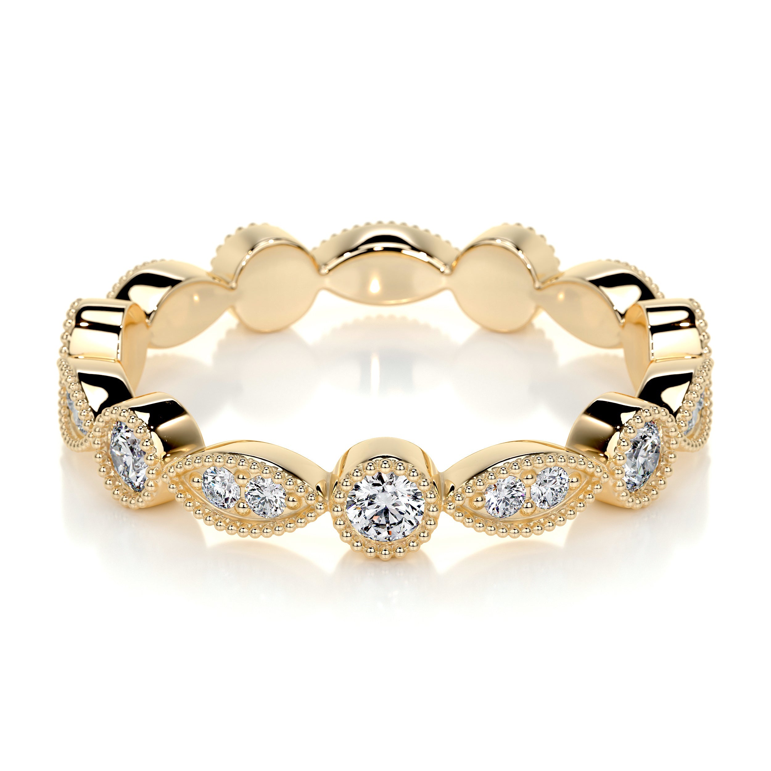 Amelia Lab Grown Eternity Wedding Ring   (0.5 Carat) -18K Yellow Gold  (RTS)