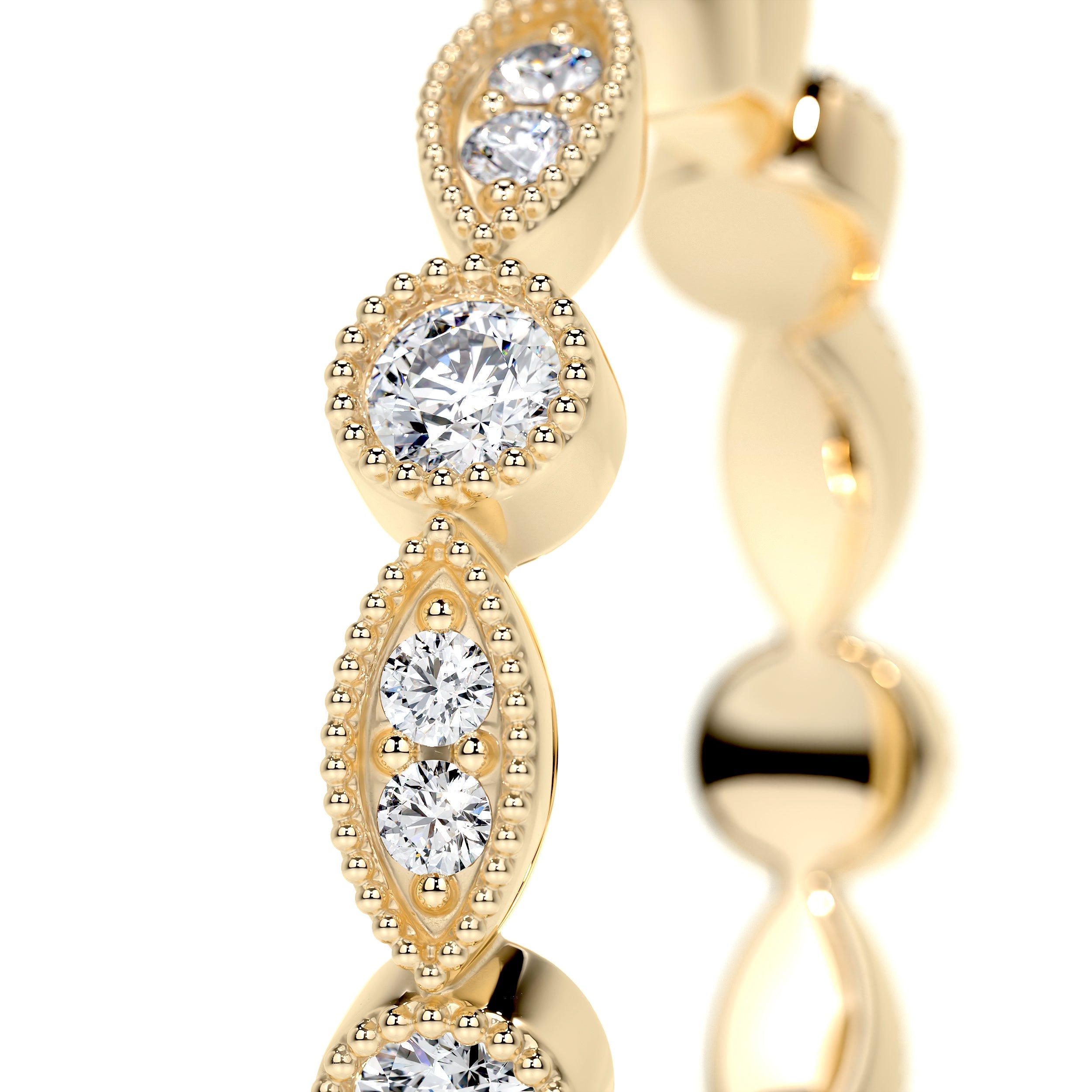 Amelia Lab Grown Eternity Wedding Ring   (0.5 Carat) -18K Yellow Gold  (RTS)