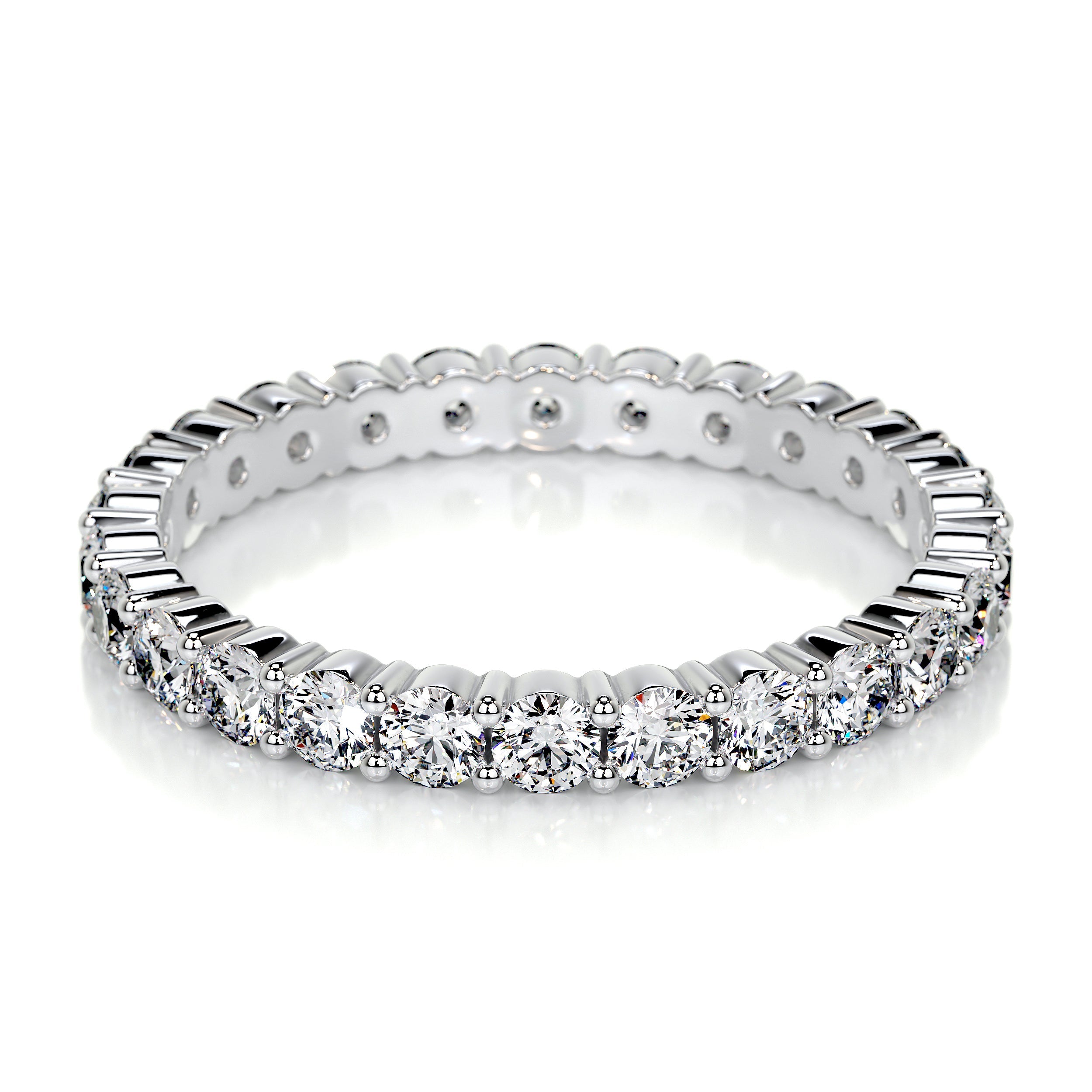 Trinity Lab Grown Eternity Wedding Ring (0.9 Carat) -14K White Gold (RTS)