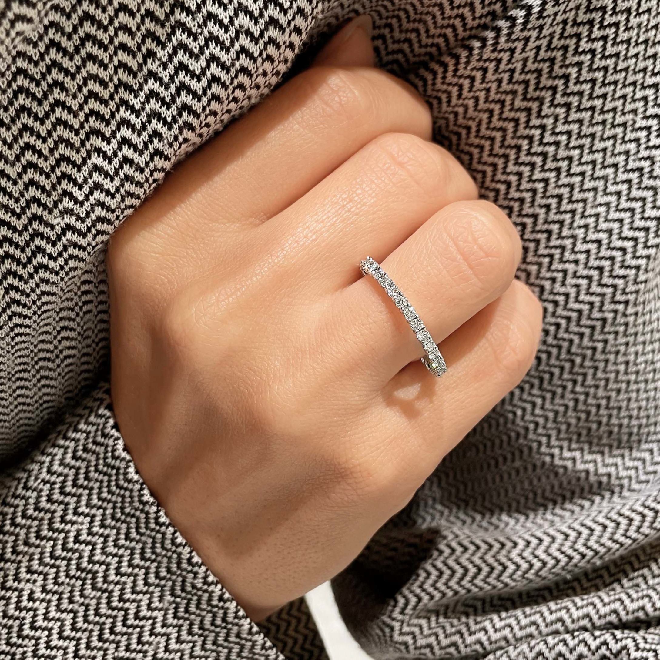 Trinity Eternity Wedding Ring (0.9 Carat) -14K White Gold (RTS) (RTS)
