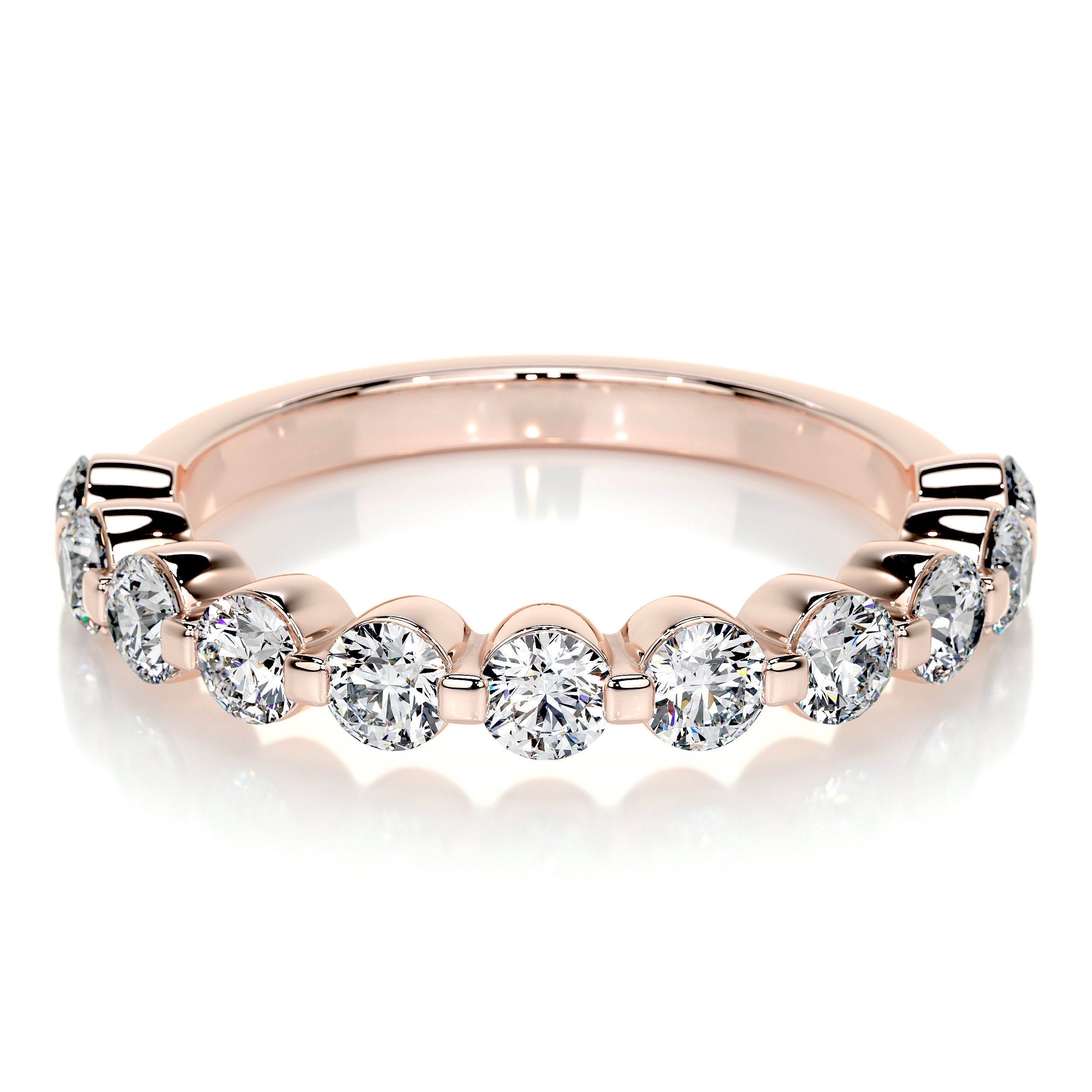 Josie Lab Grown Half-Eternity Wedding Ring   (1 Carat) -14K Rose Gold (RTS)