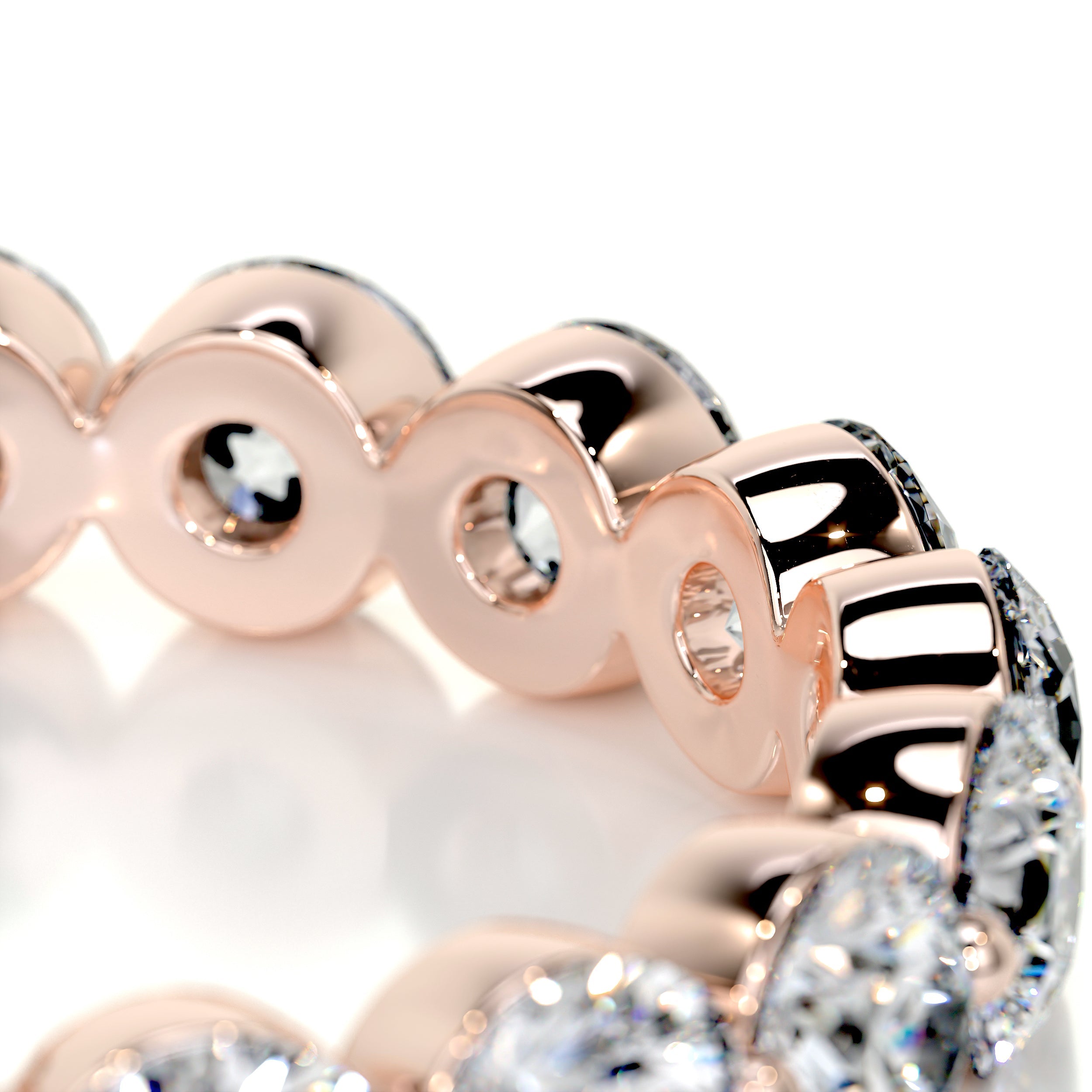 Josie Half-Eternity Wedding Ring   (2 Carat) -14K Rose Gold (RTS)