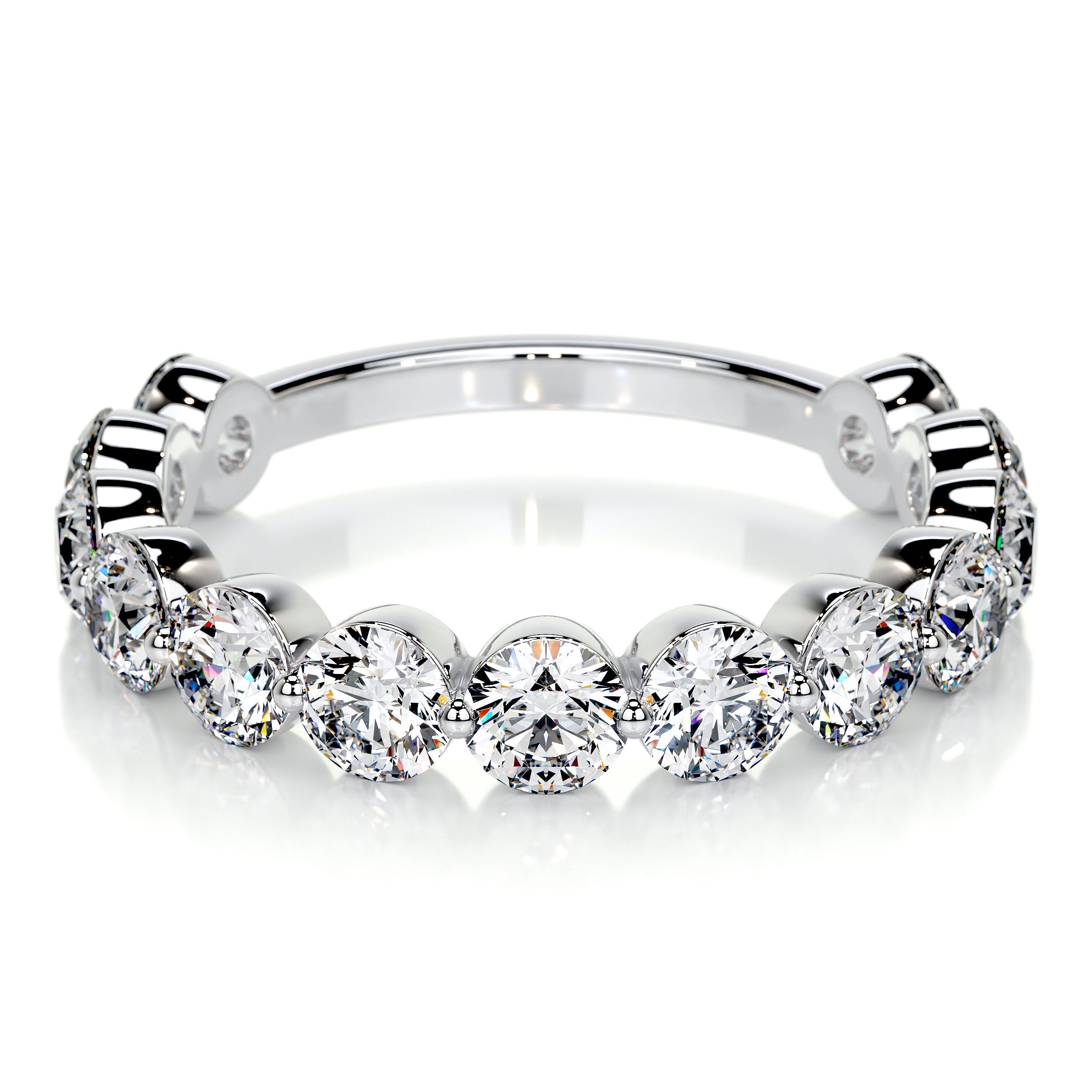 Josie Lab Grown Half-Eternity Wedding Ring   (2 Carat) -14K White Gold (RTS)