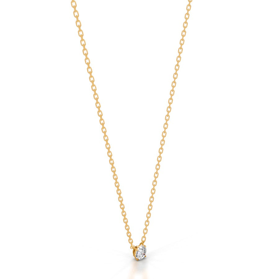 Britney 0.3 CT Round Solitaire  Lab Grown Diamond Pendant - 14K Yellow Gold