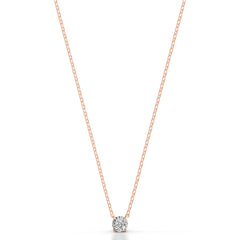 Britney 0.5 CT Round Solitaire Lab Grown Diamond Pendant - 14K Rose Gold (RTS)