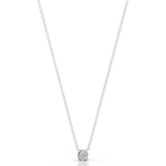Britney 0.5 CT Round Solitaire Lab Grown Diamond Pendant - 14K White Gold (RTS)