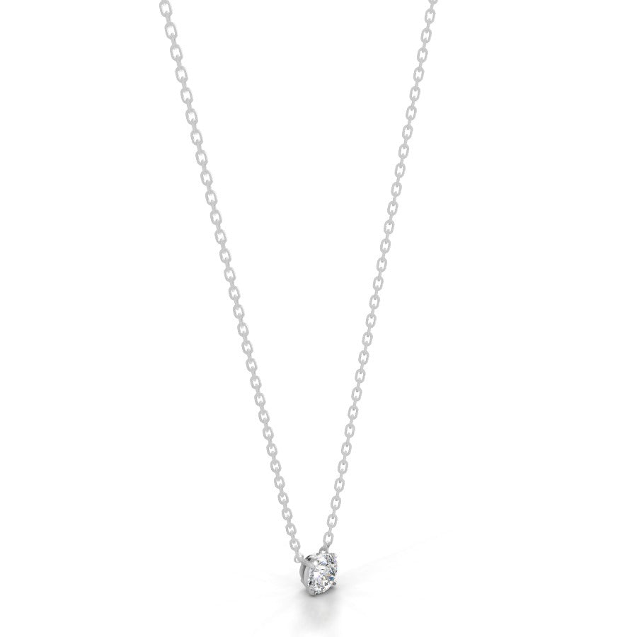 Britney 0.5 CT Round Solitaire  Lab Grown Diamond Pendant - 14K White Gold