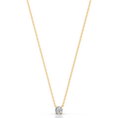 Britney 0.5 CT Round Solitaire Lab Grown Diamond Pendant - 14K Yellow Gold (RTS)