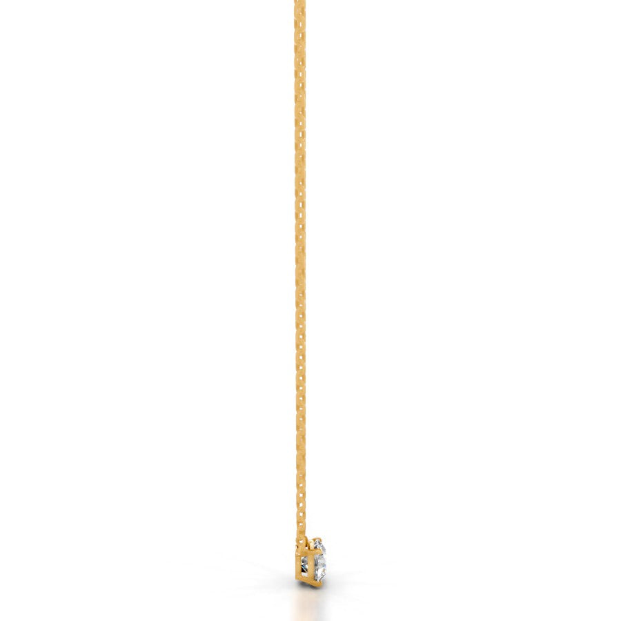 Britney 0.5 CT Round Solitaire  Lab Grown Diamond Pendant - 14K Yellow Gold